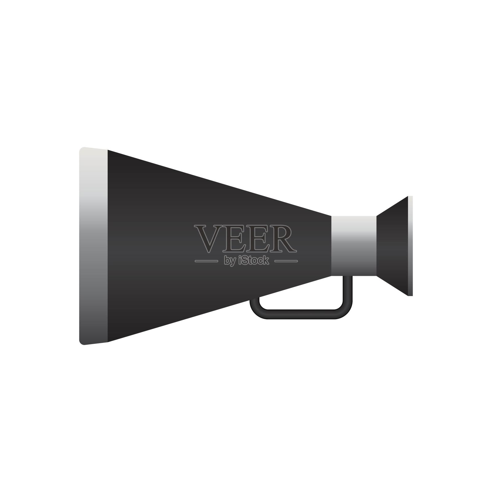 复古扩音器矢量插图孤立的白色背景。电影设备设计元素图片