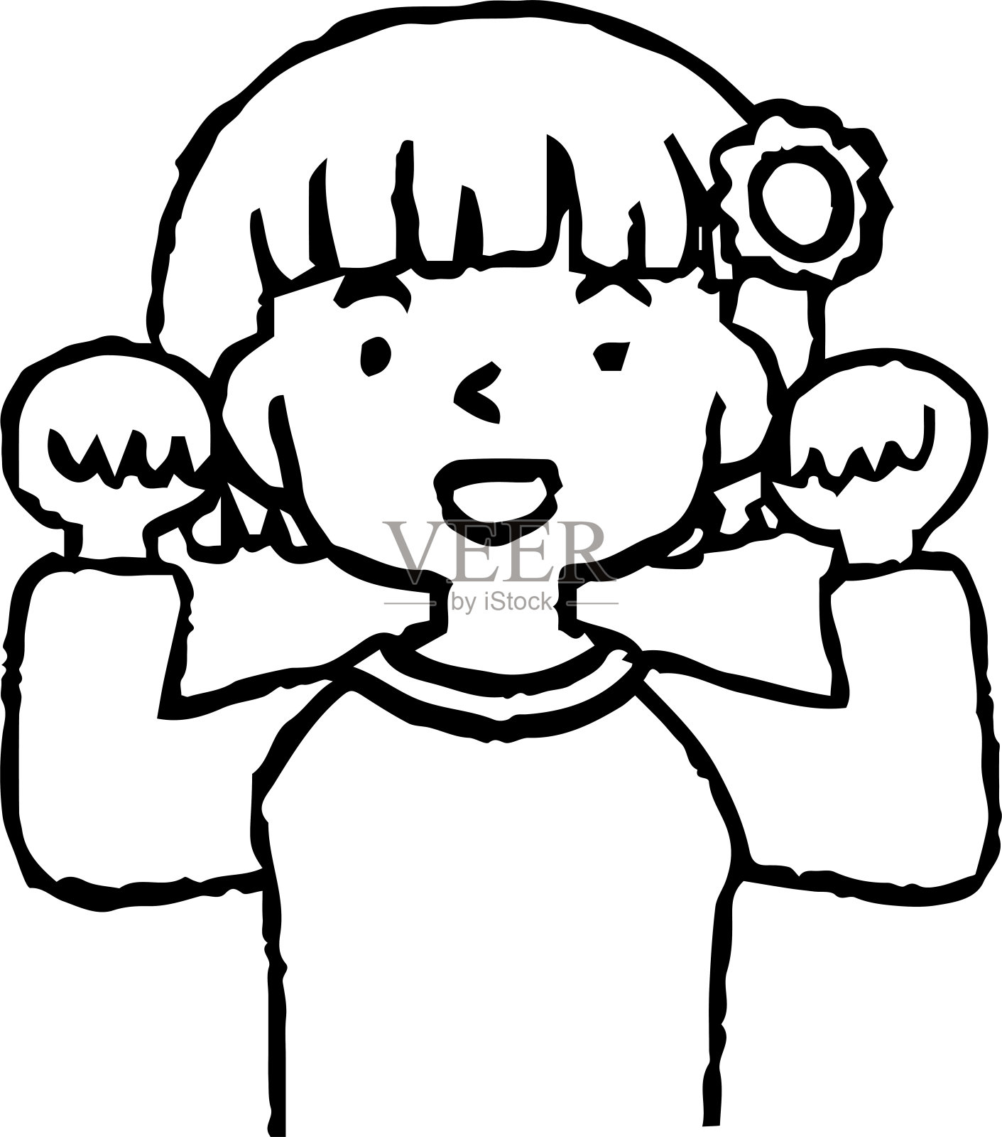 黑白插图的妇女的不同年龄设计元素图片