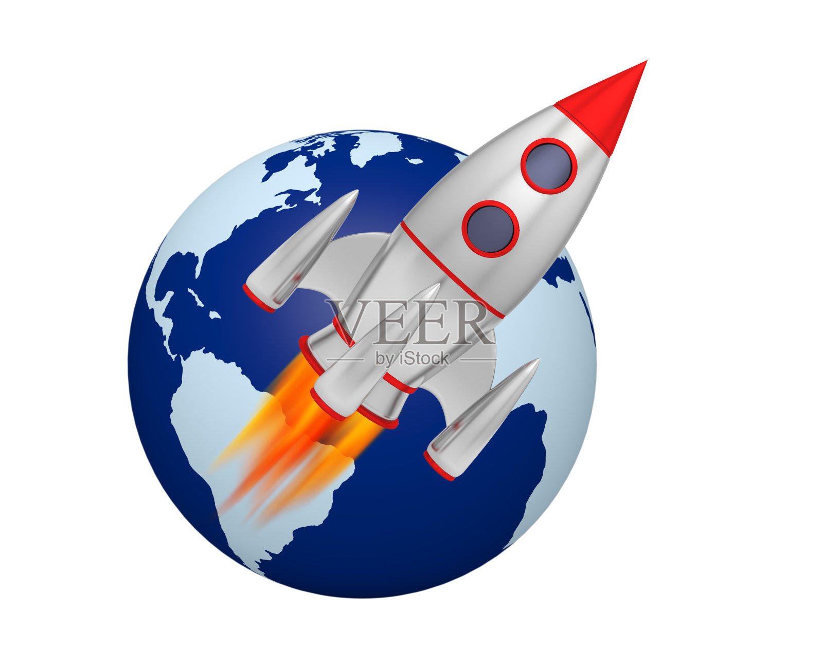 地球火箭起飞照片摄影图片