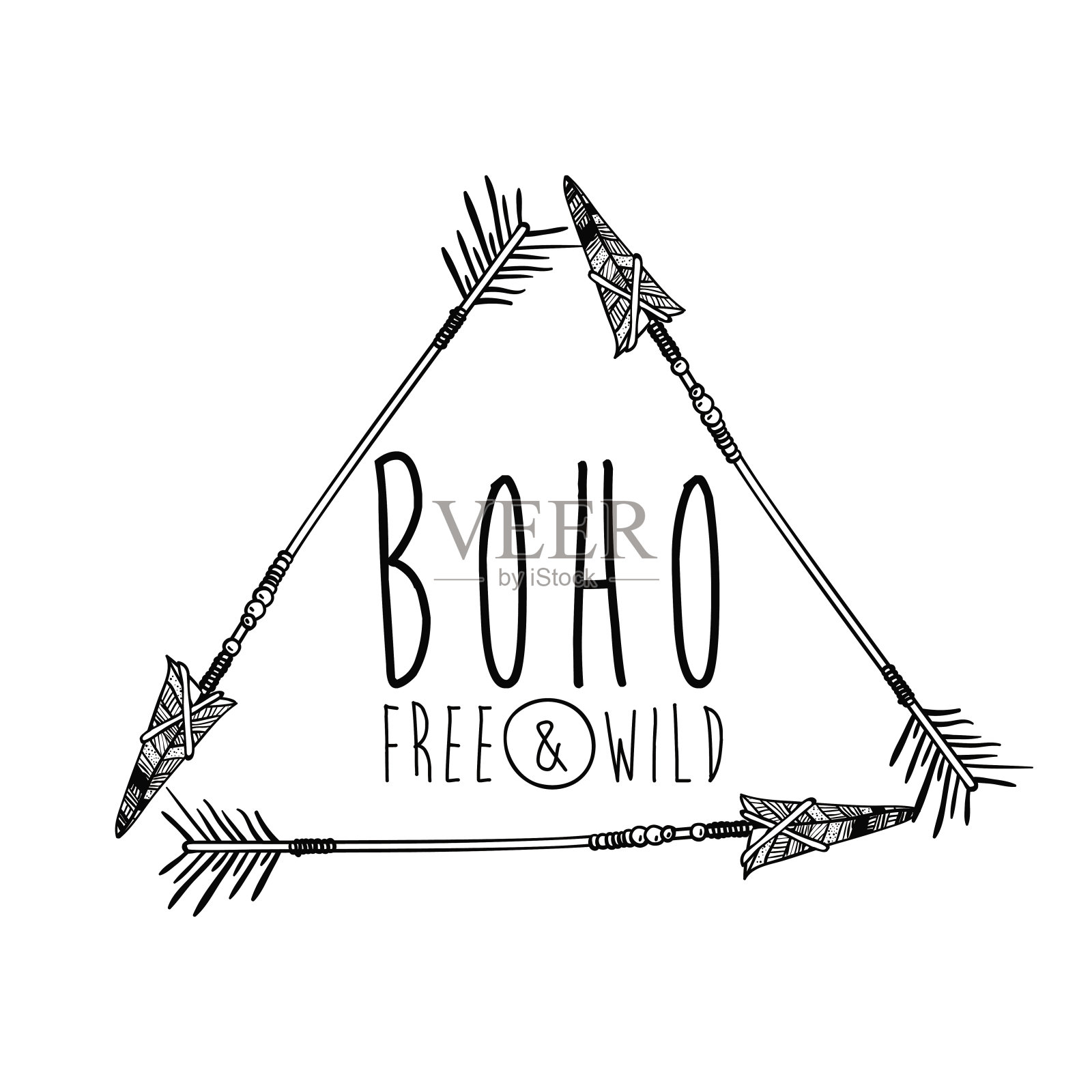 波西米亚风格设计插画图片素材