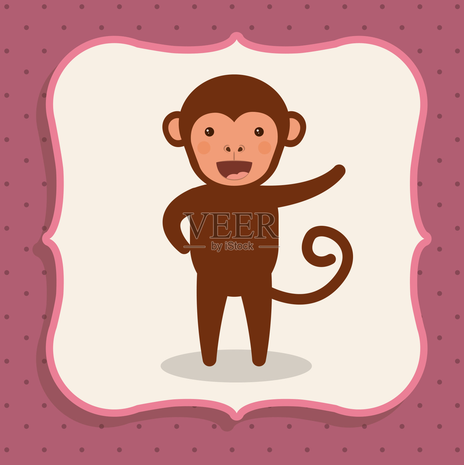 可爱的猴子设计插画图片素材