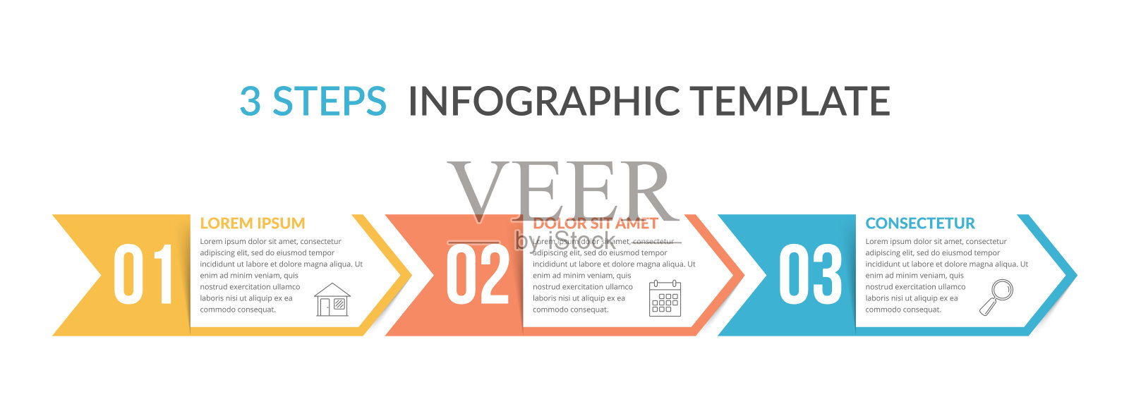 三步信息图模板插画图片素材