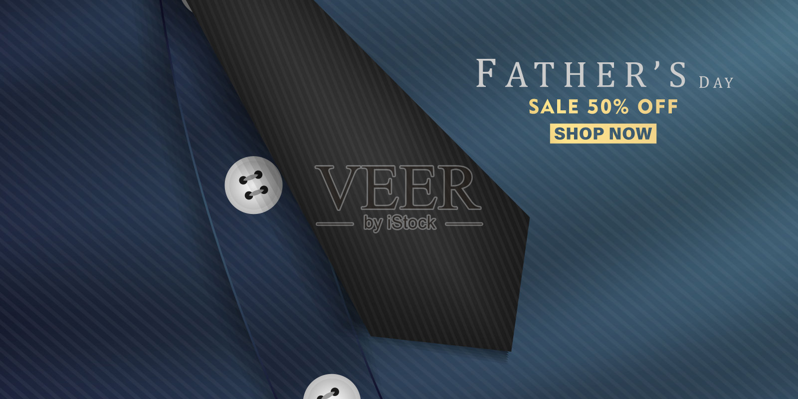 父亲节衬衫和领带矢量插图背景设计模板素材