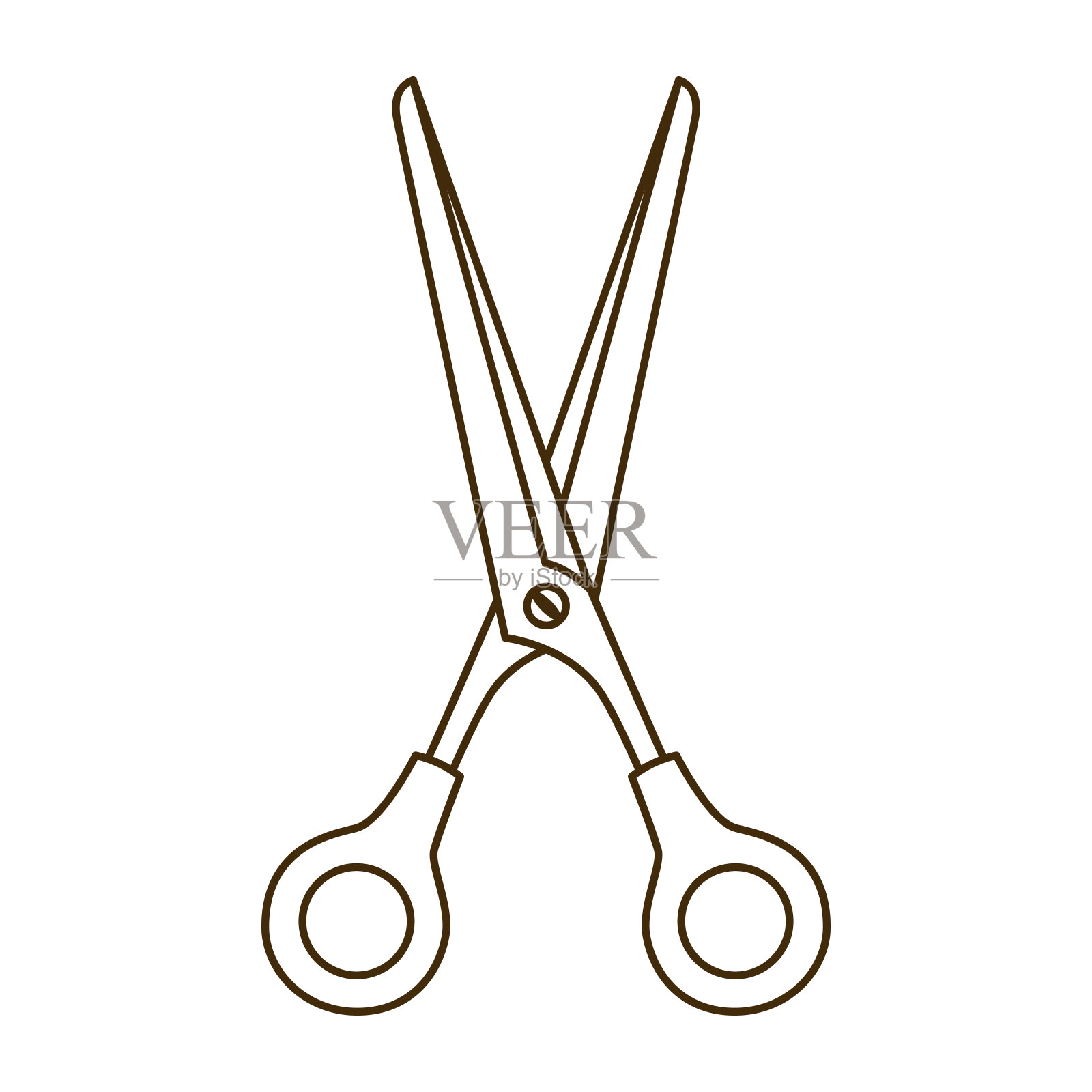 打开白色背景的剪刀图标设计元素图片