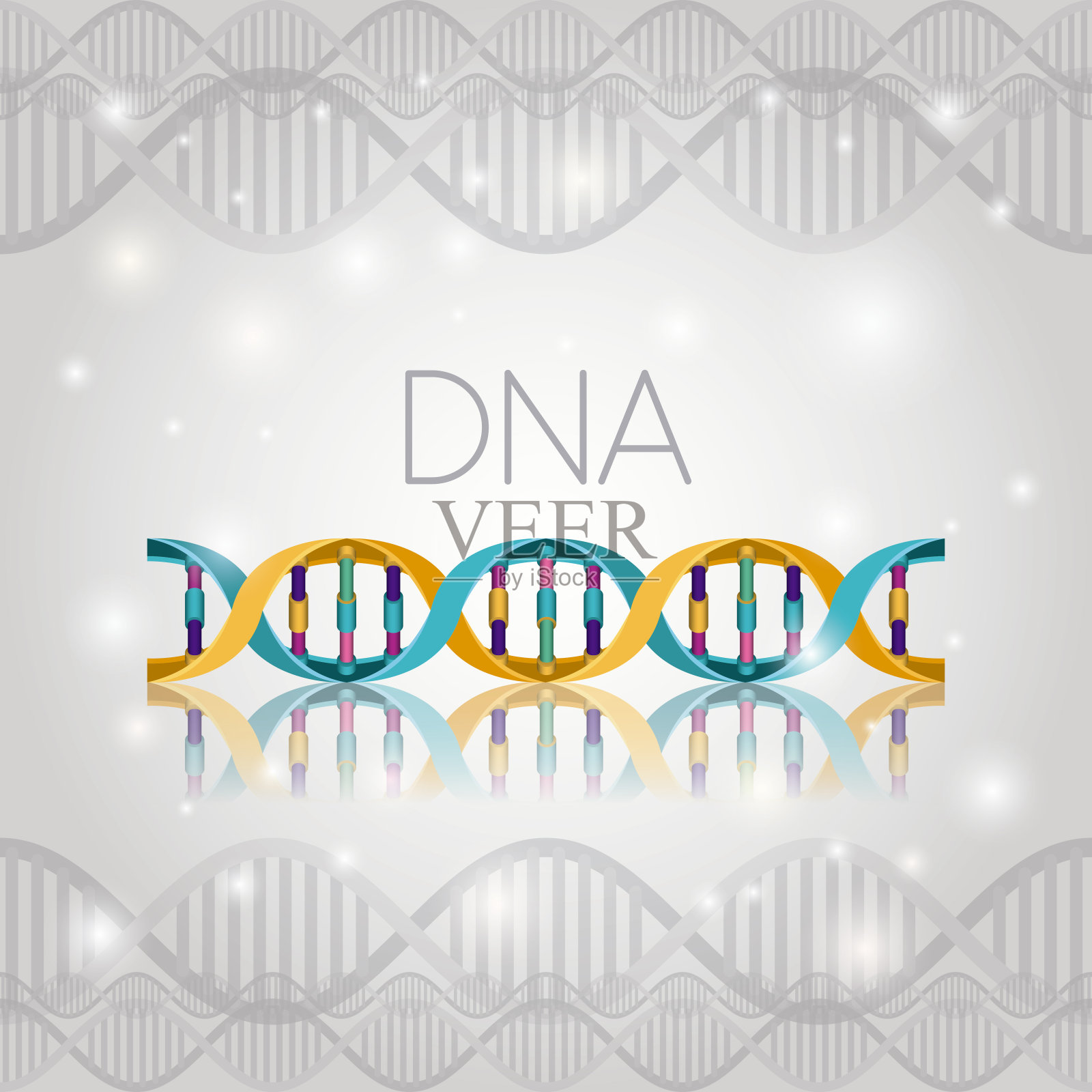 DNA分子的线状结构模式插画图片素材