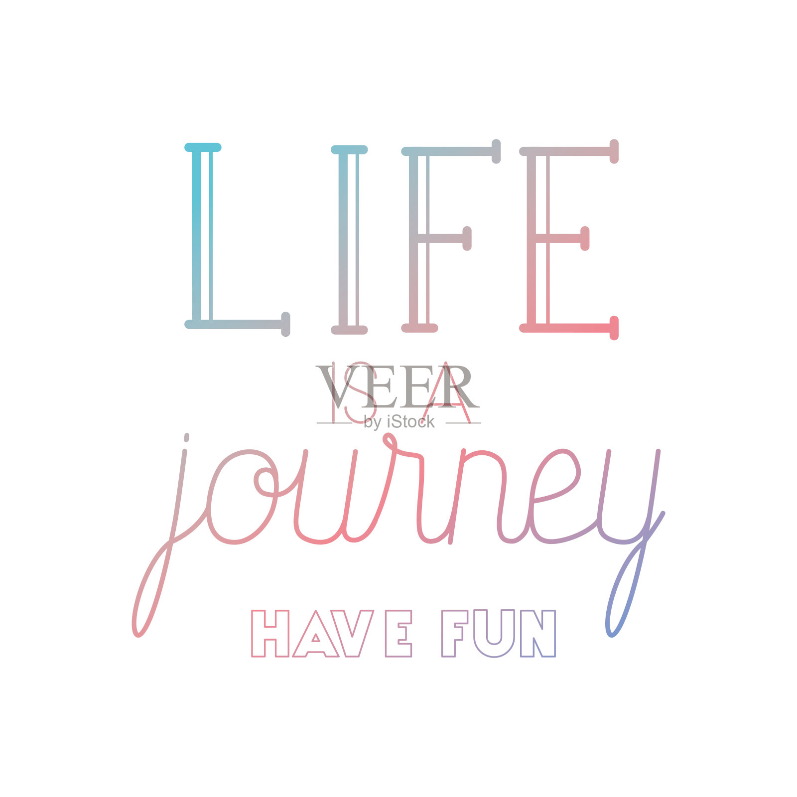 积极的信息与手工字体插画图片素材