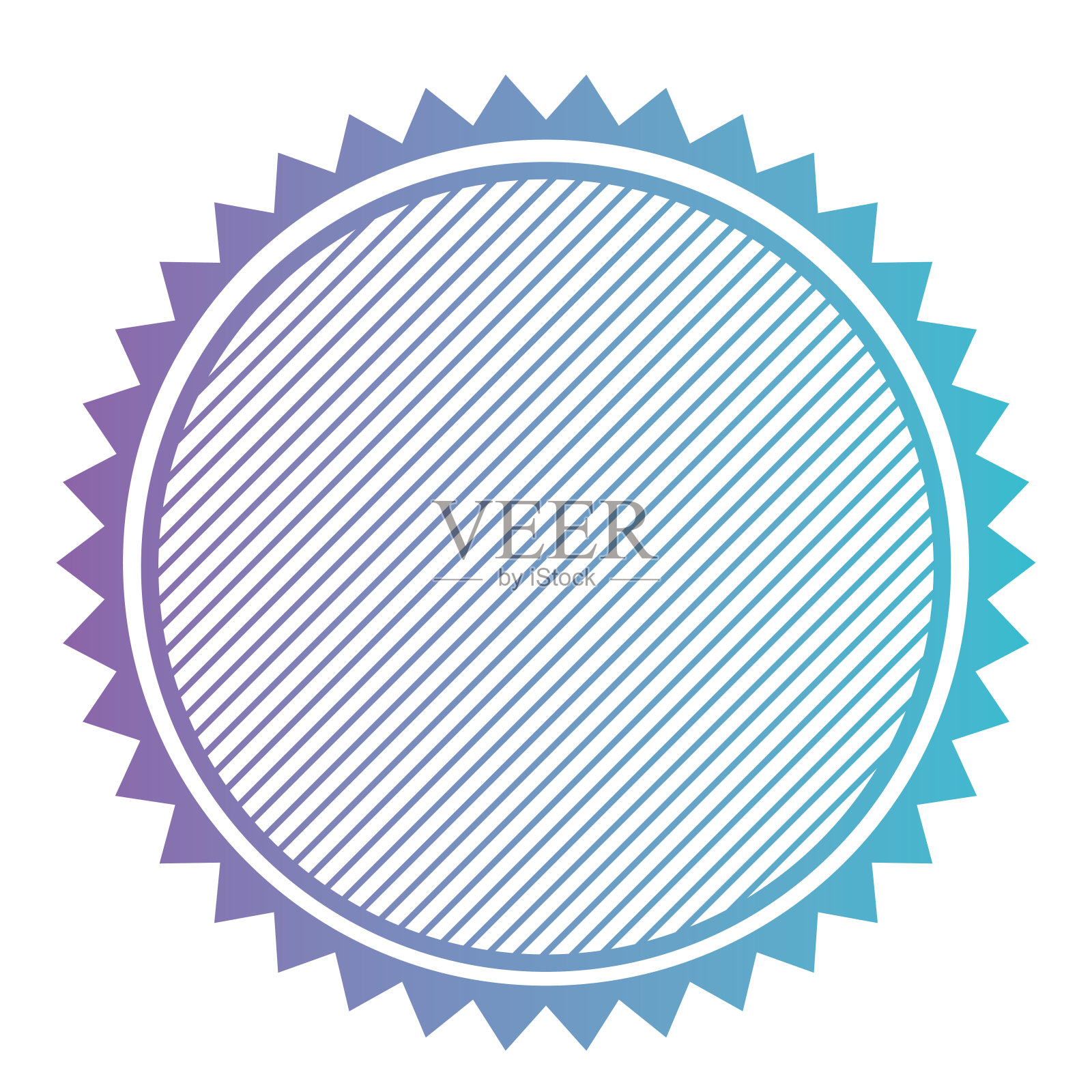 圆形花边邮票图标插画图片素材