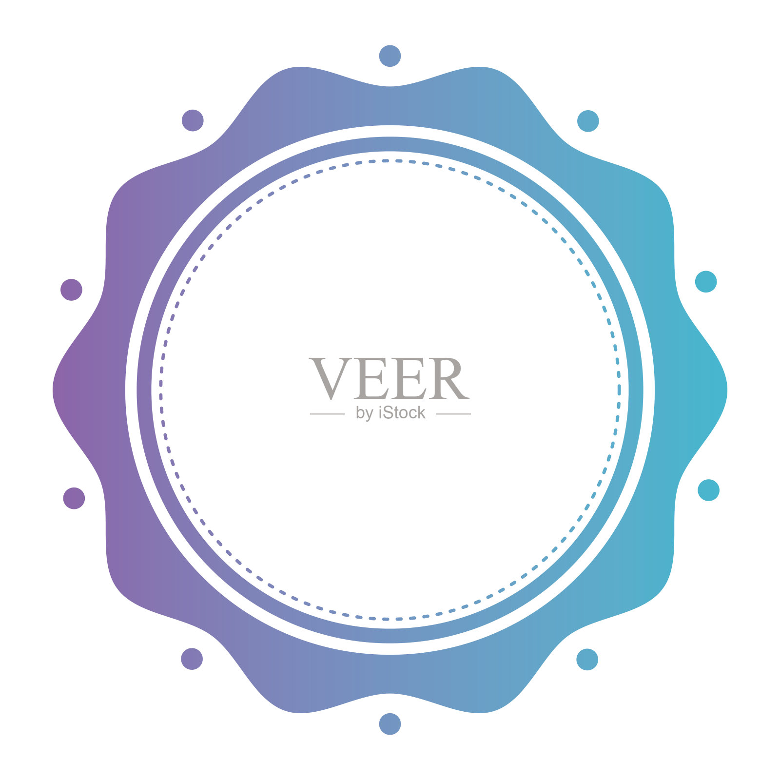 圆形花边邮票图标插画图片素材