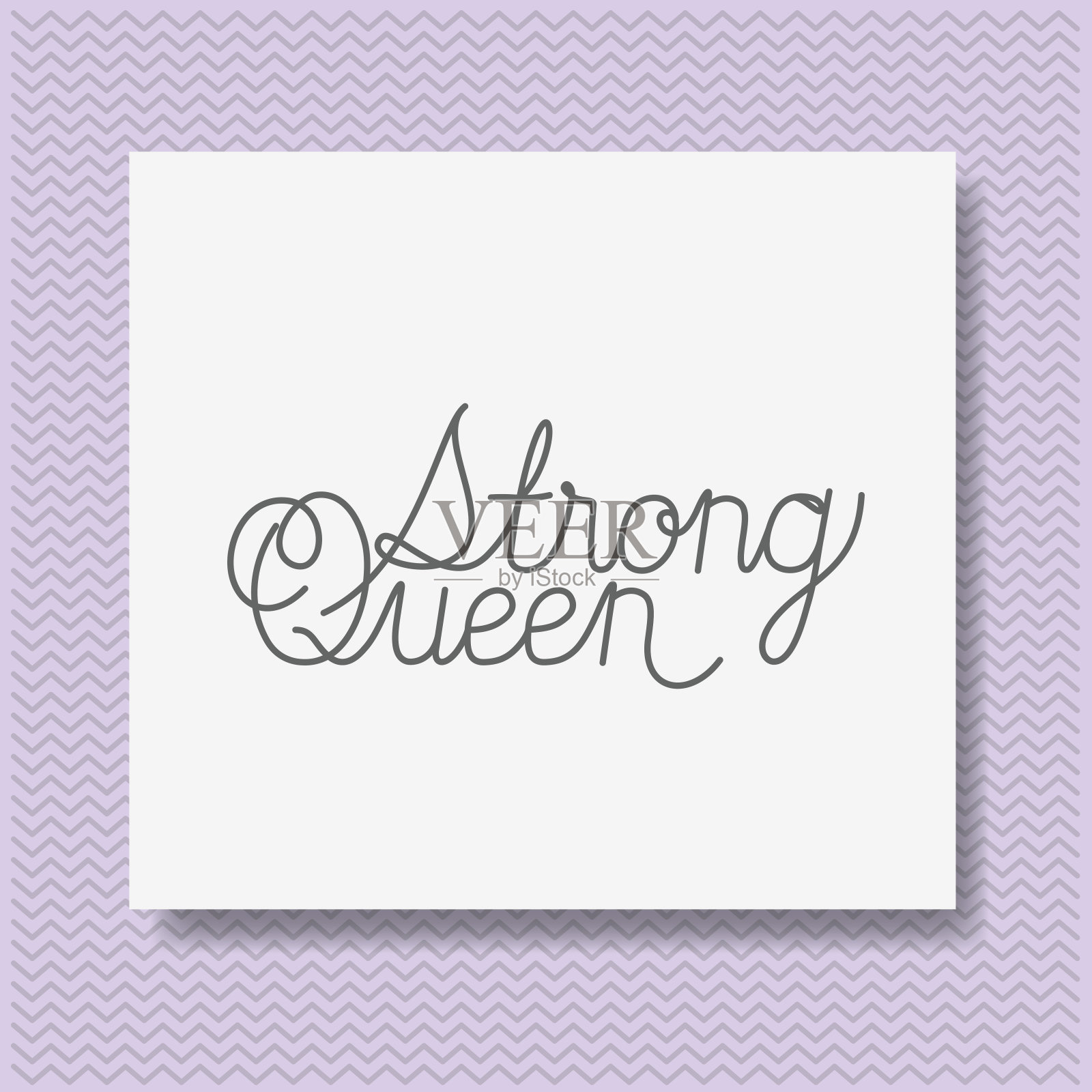 卡片与强烈的女性信息手工字体插画图片素材