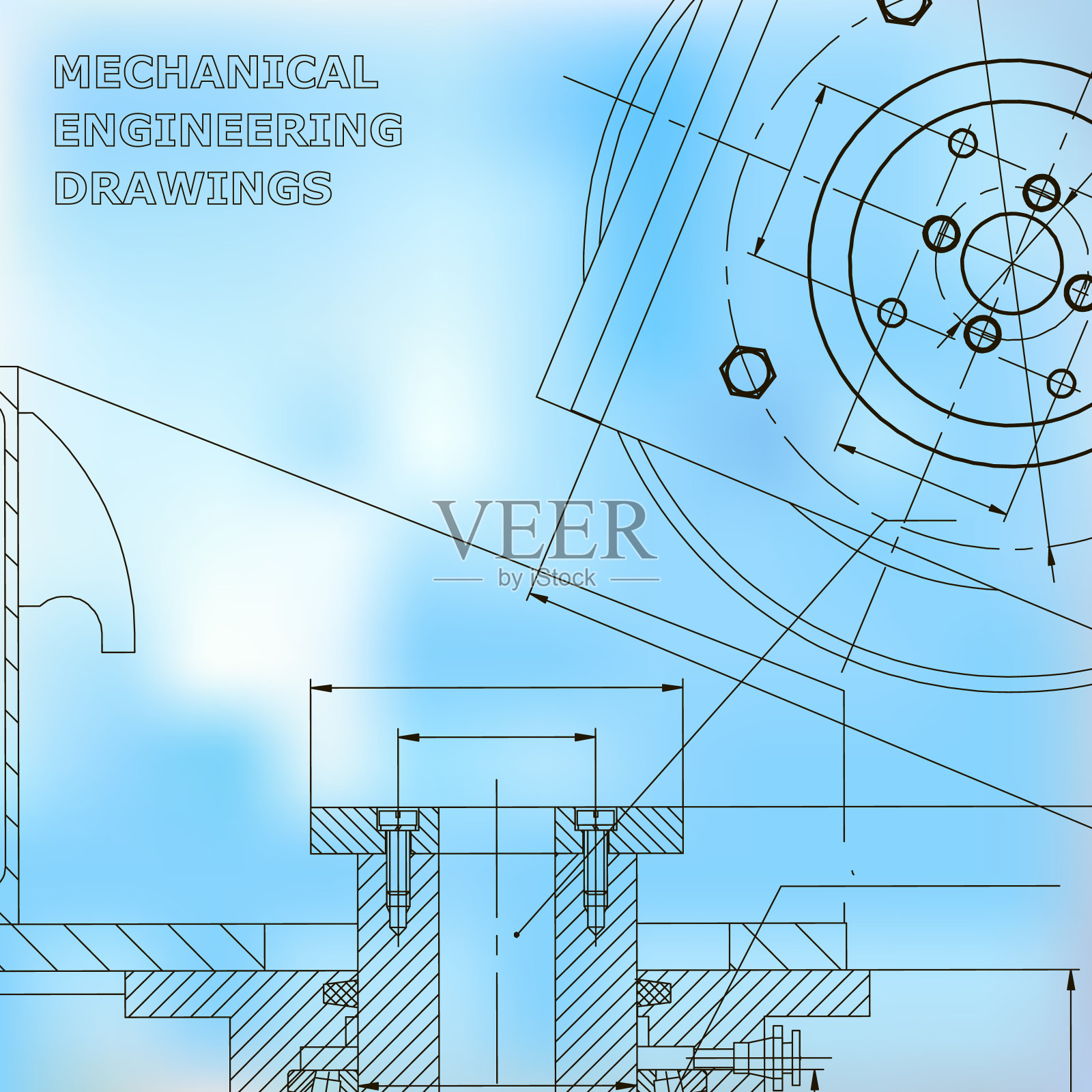 工程专业背景。技术说明插画图片素材