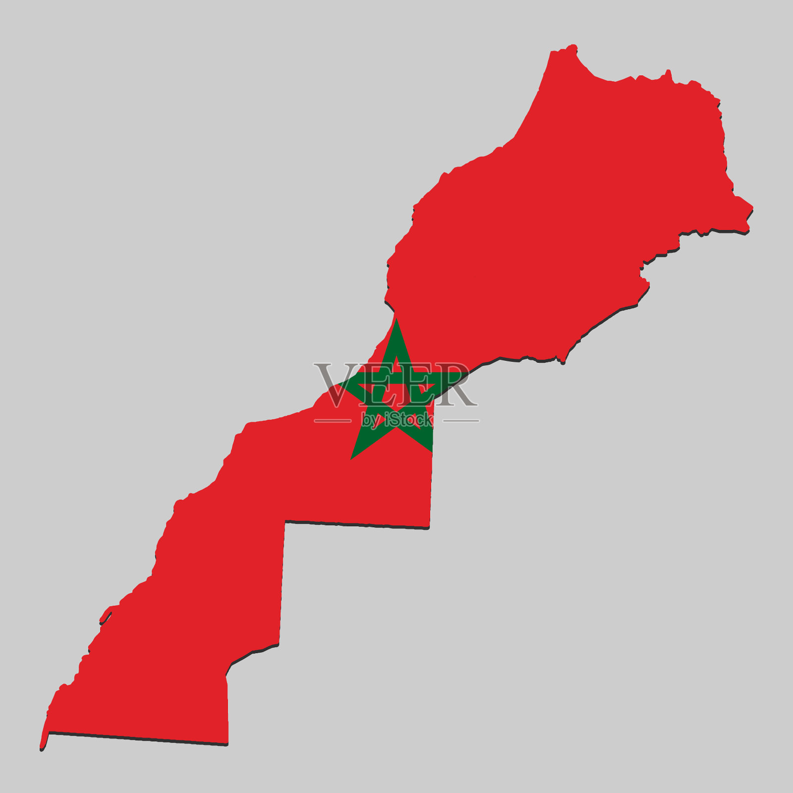 带有国旗的地图。矢量图插画图片素材