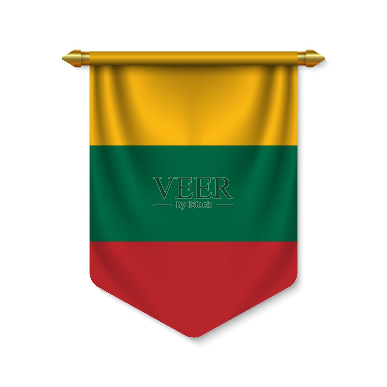 3d现实三角旗旗设计元素图片