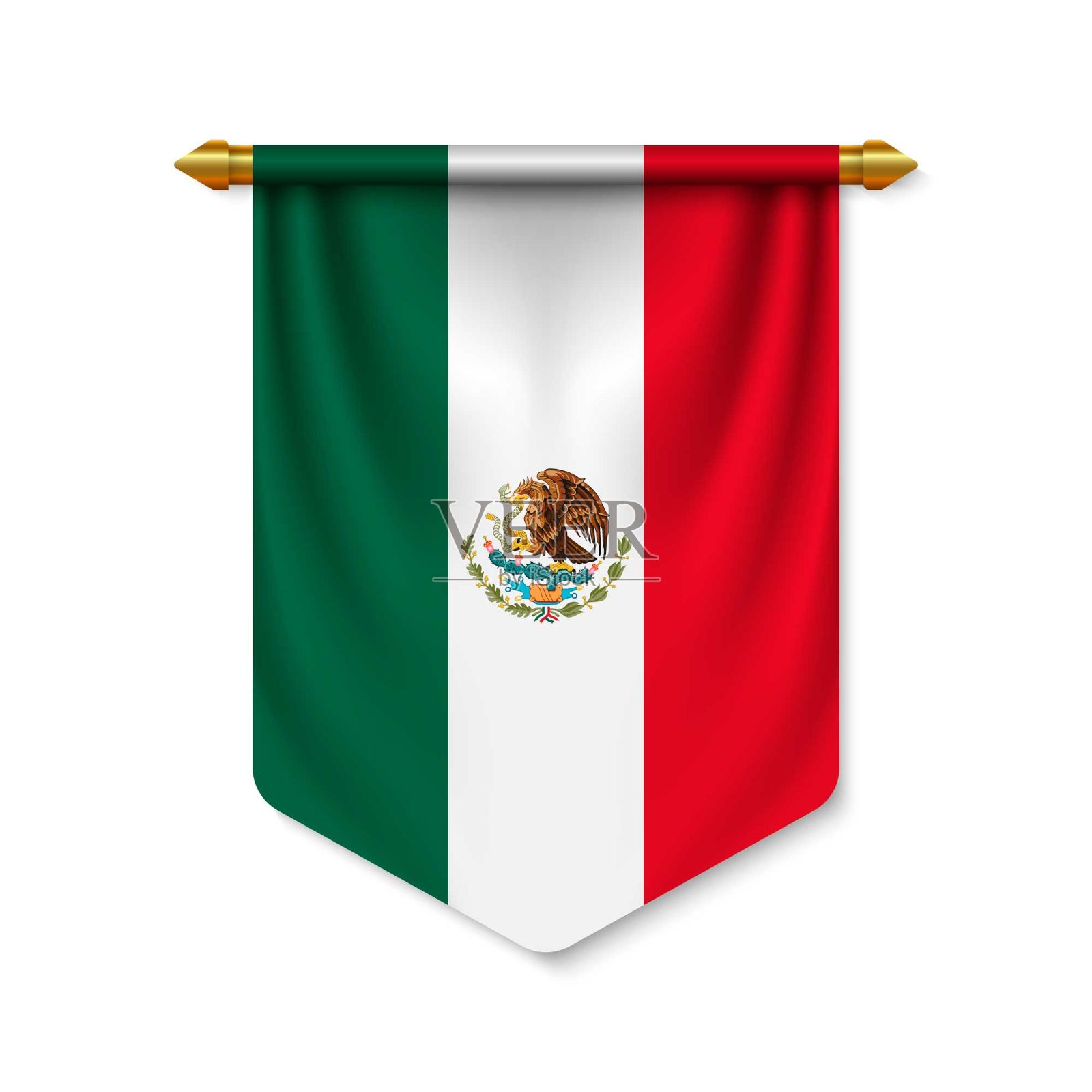 3d现实旗与flagn设计元素图片