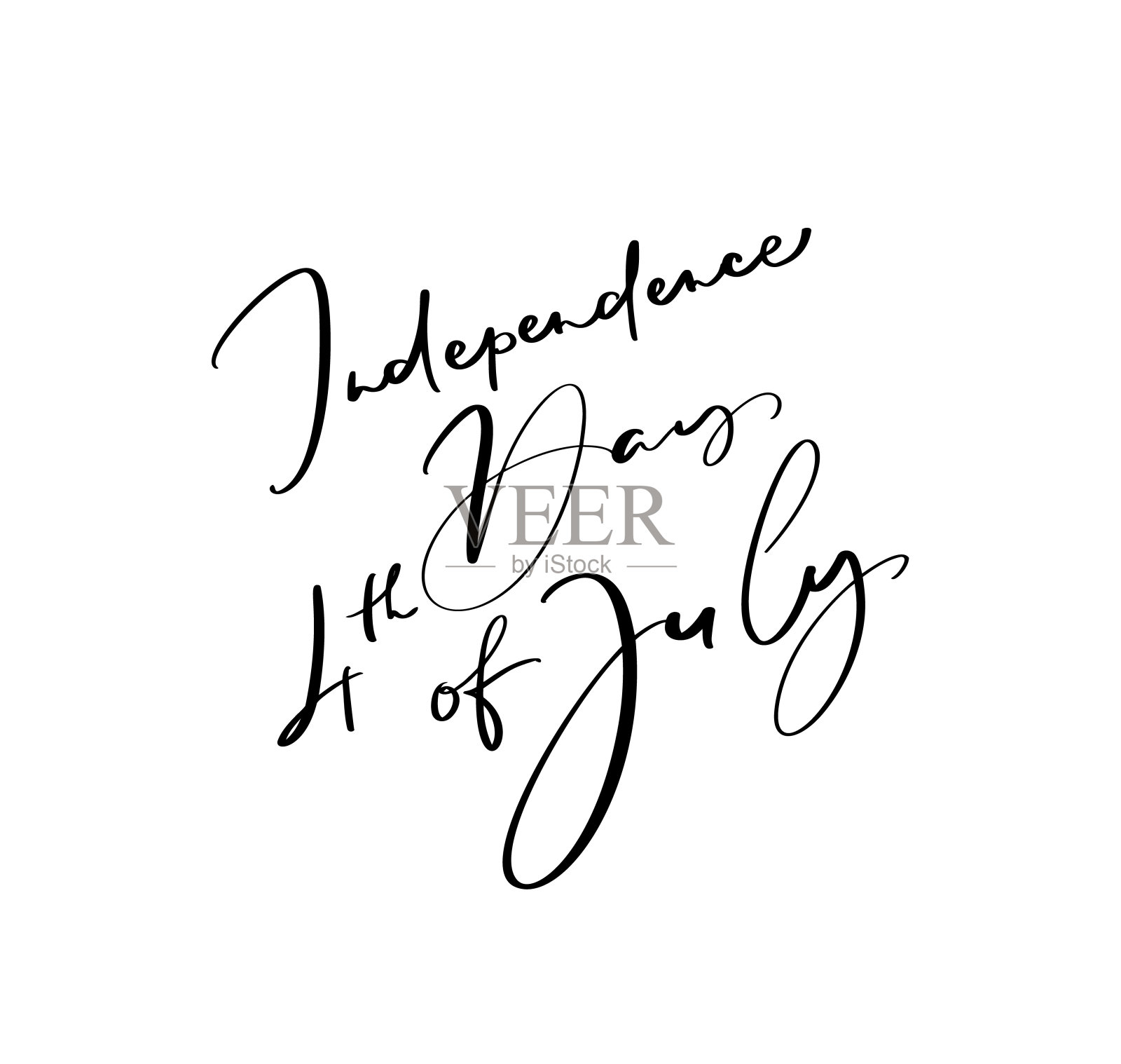 手绘矢量字母文本独立日4月7日。贺卡、海报、t恤等插画书法短语设计设计元素图片