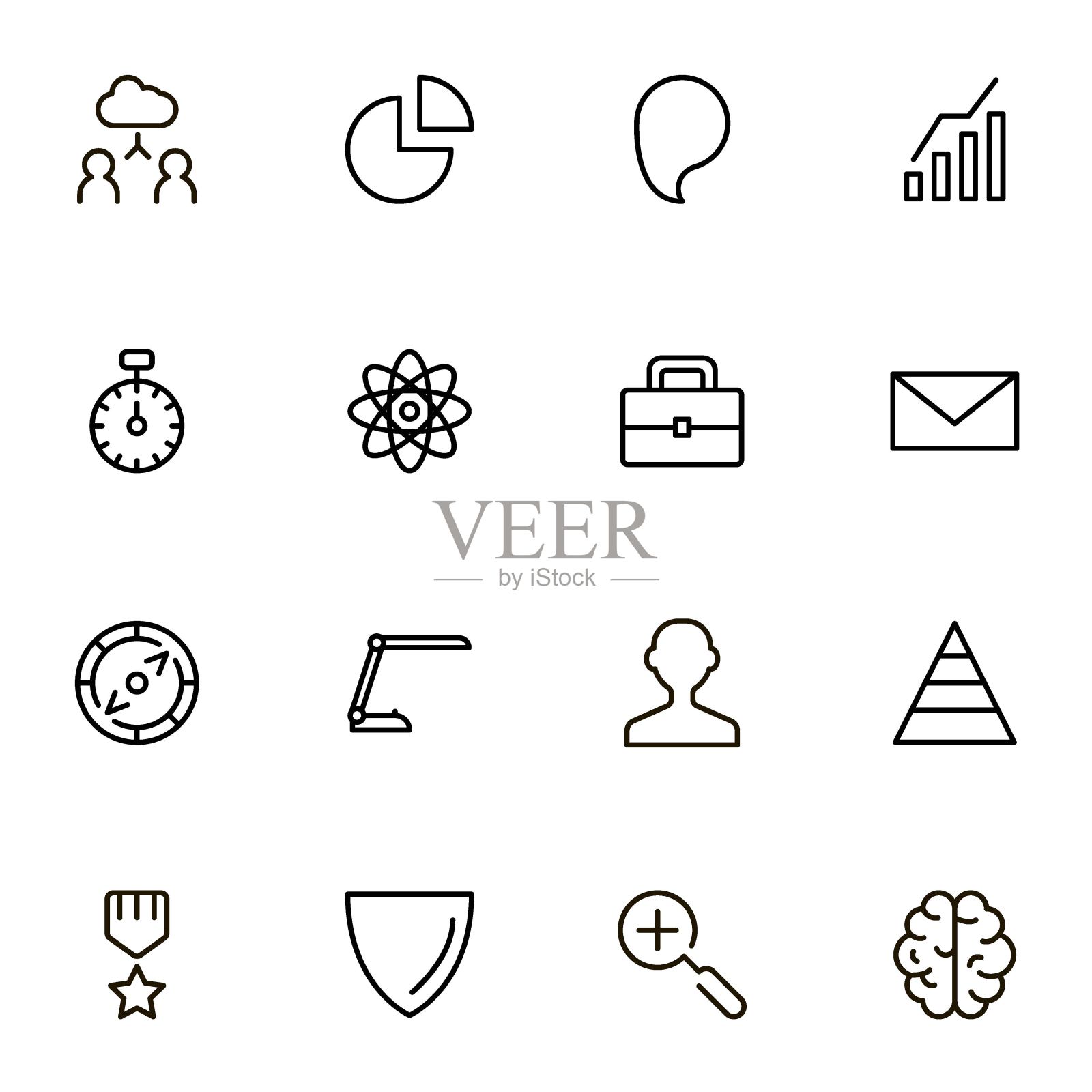 伙伴关系线图标集图标素材