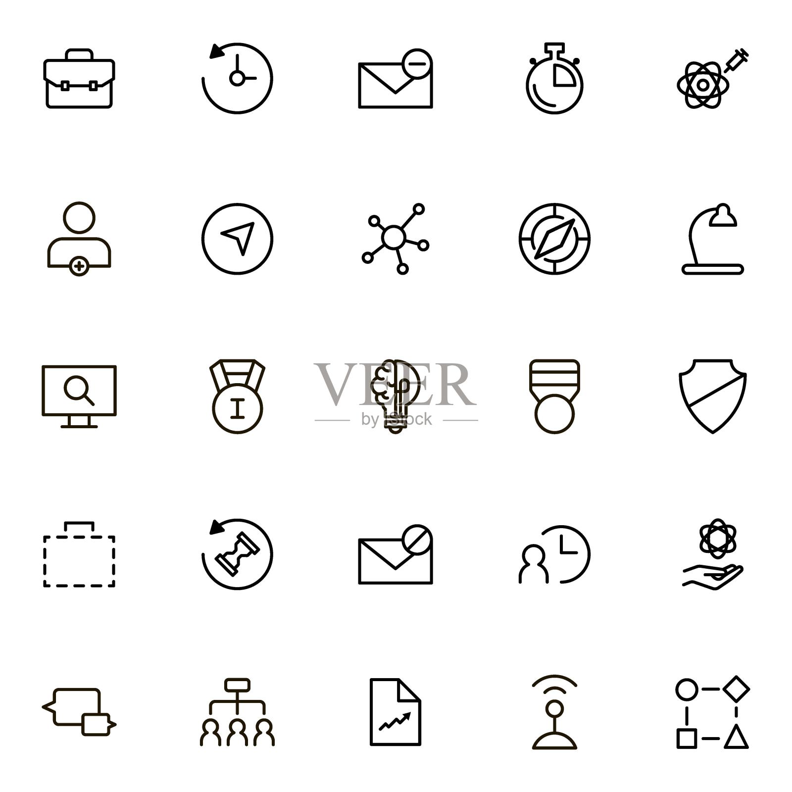 伙伴关系线图标集图标素材