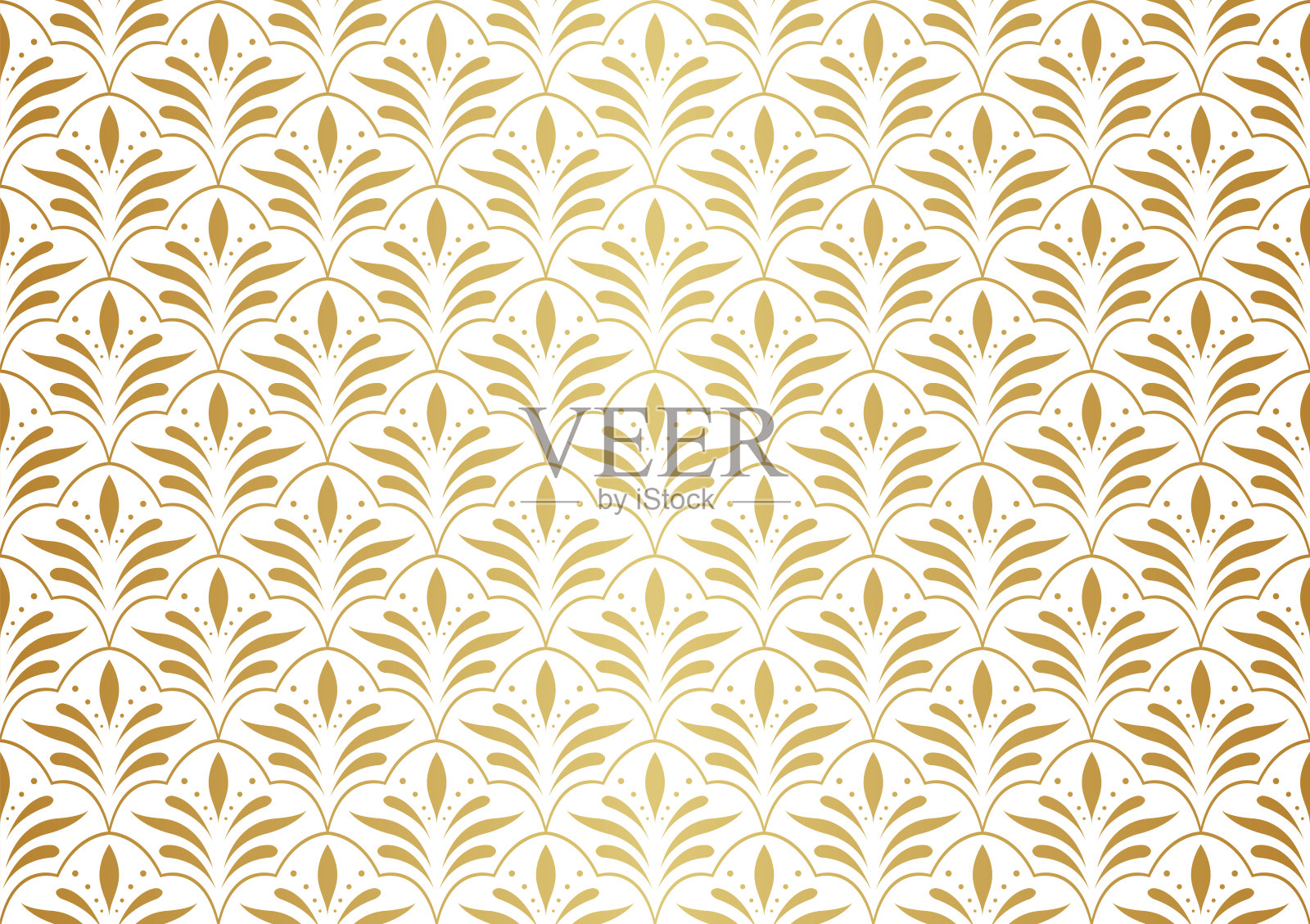 矢量经典花卉新艺术无缝模式。时髦的抽象艺术装饰纹理。插画图片素材