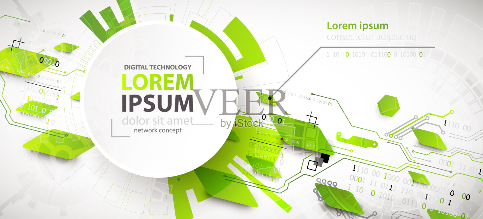 矢量插图，高科技数字技术和工程主题插画图片素材