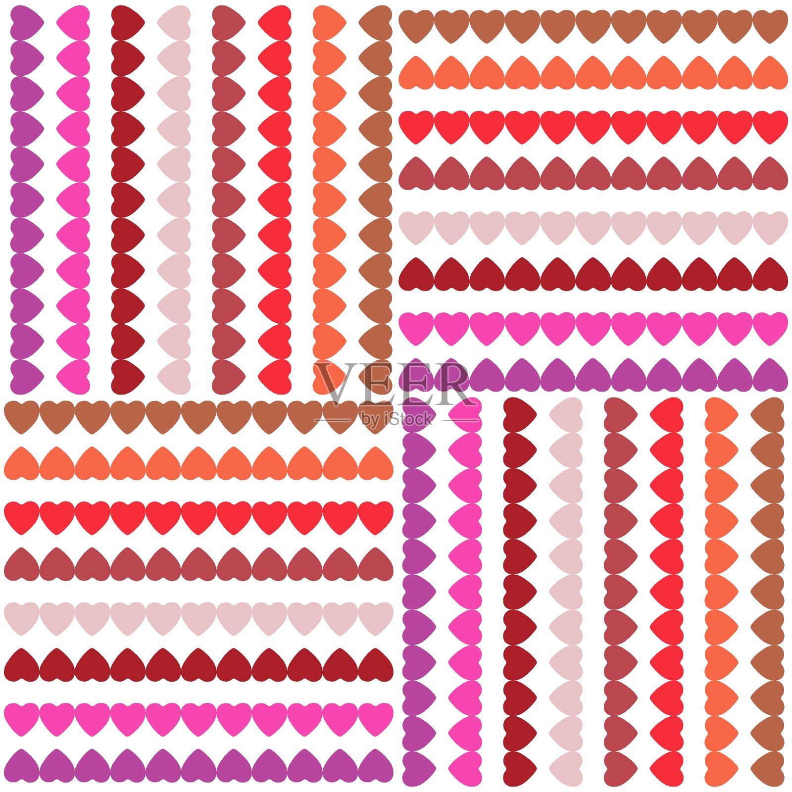 矢量图案背景与心插画图片素材