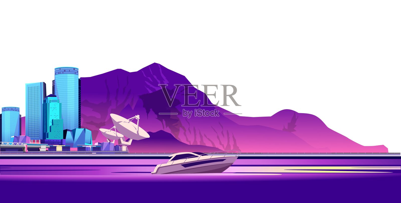 摘要城市旗帜插画图片素材