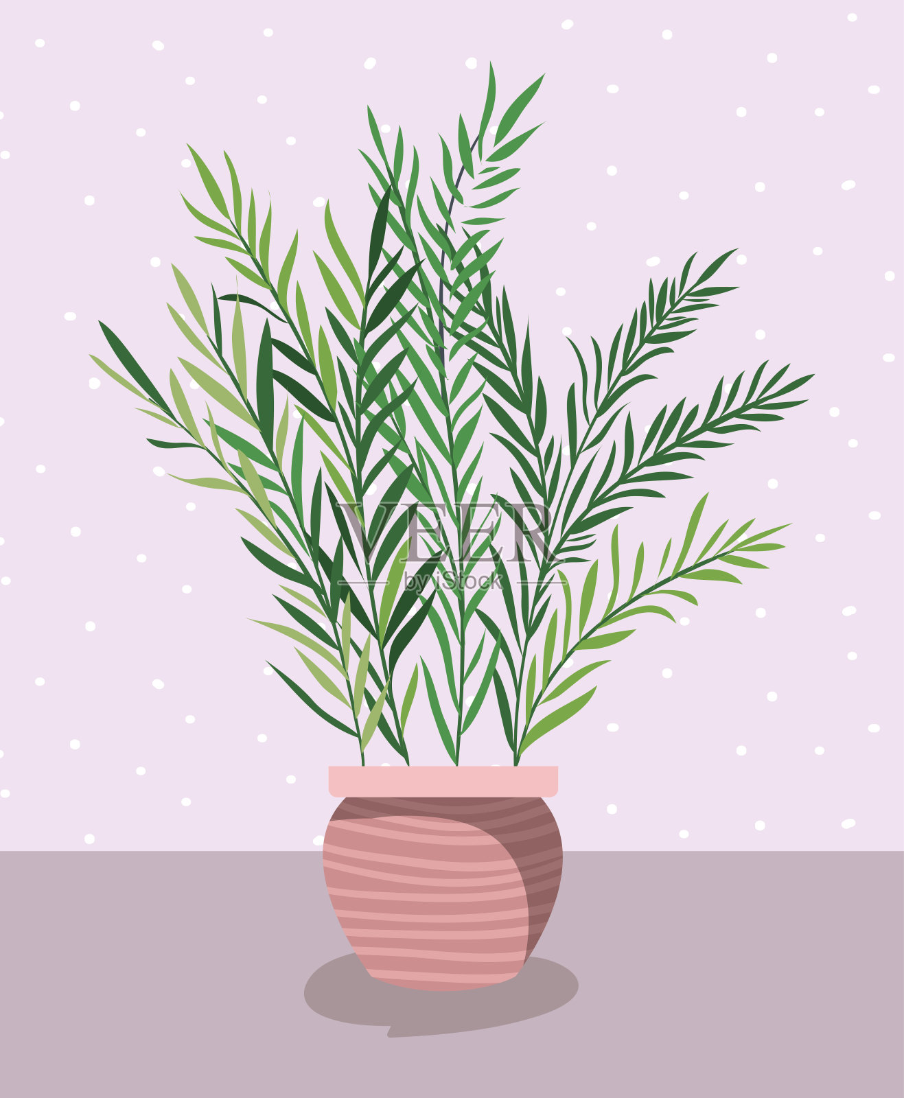 漂亮的盆栽植物插画图片素材