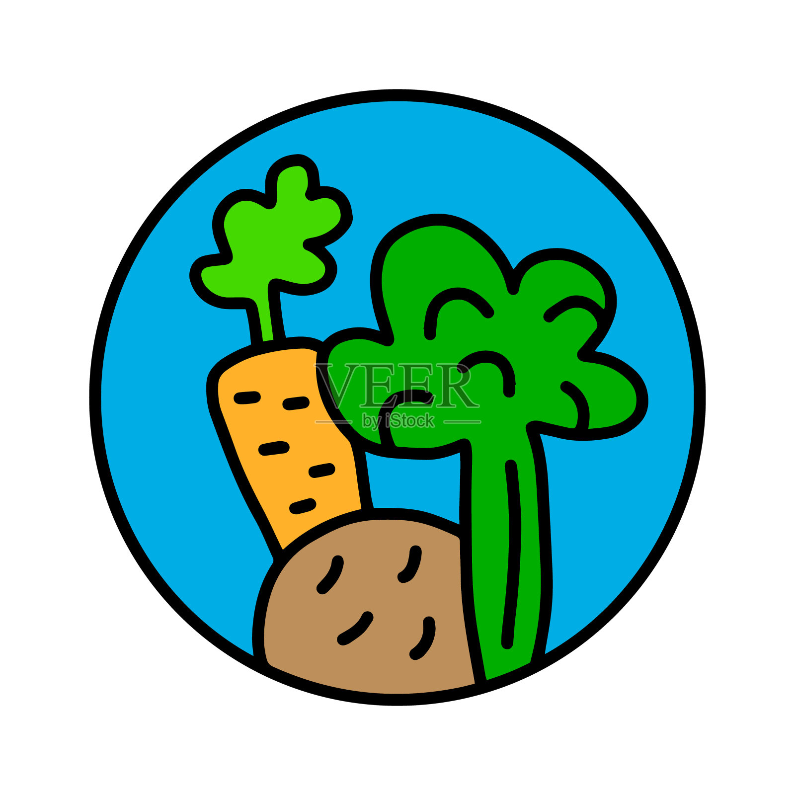 蔬菜手绘的标志，印刷海报的标志，t恤，品牌水果店酒吧素食餐厅饮料鸡尾酒插画图片素材