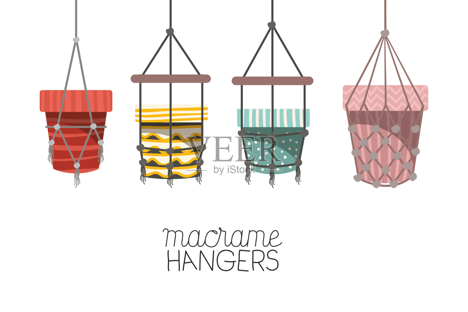 套流苏罐衣架插画图片素材