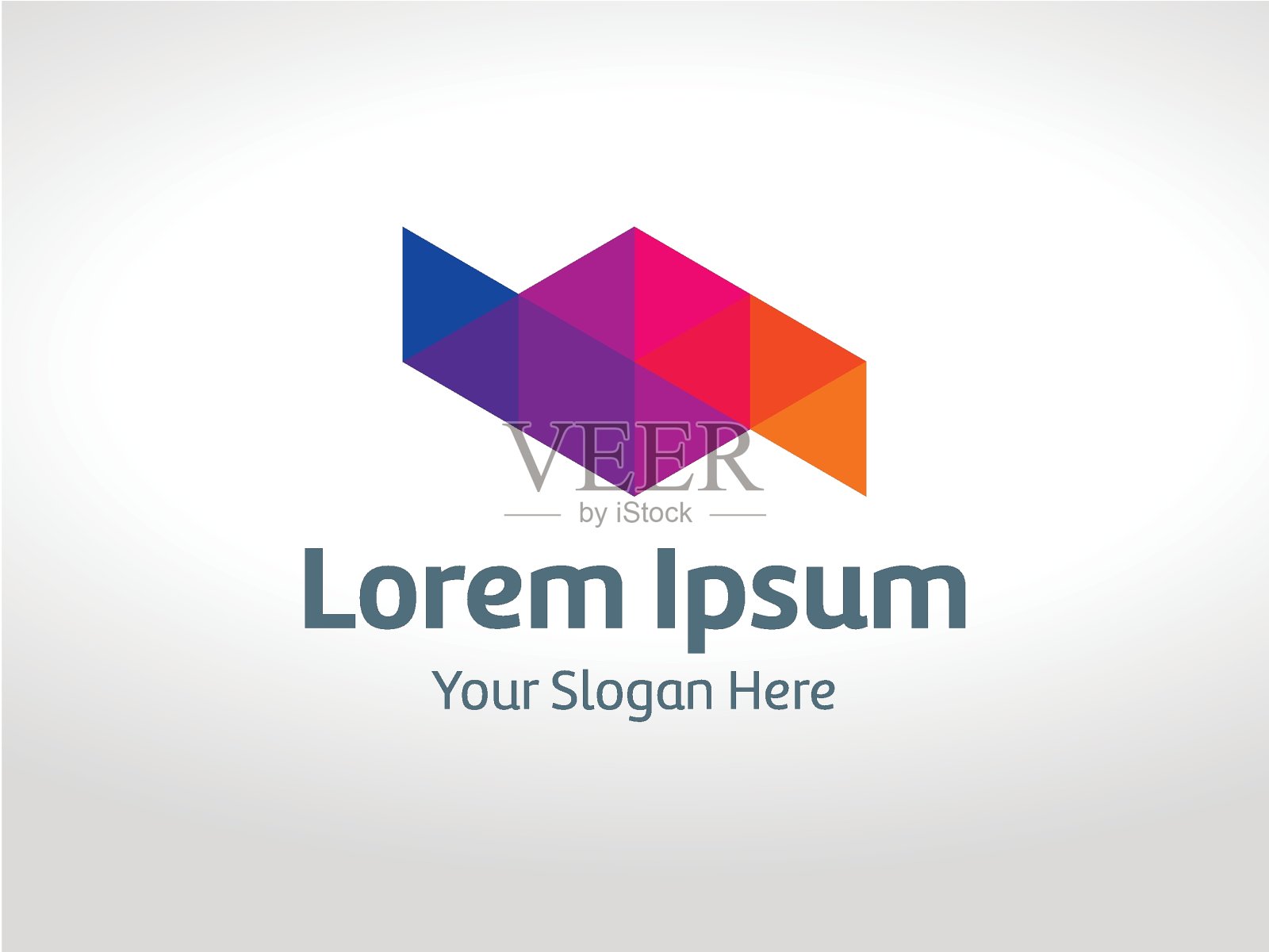 彩色三角形标志设计采用方形字母三角形像素插画图片素材