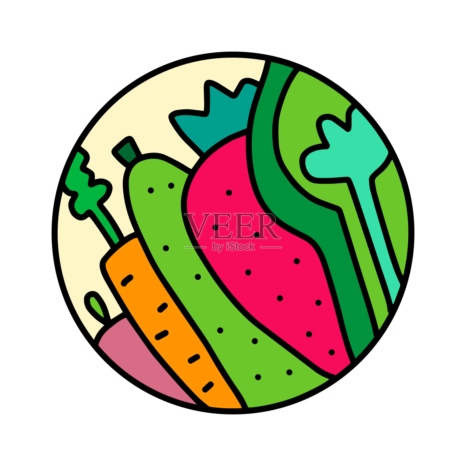 蔬菜和水果手绘的标志，印刷海报的标志，t恤，品牌水果店酒吧素食餐厅饮料鸡尾酒插画图片素材