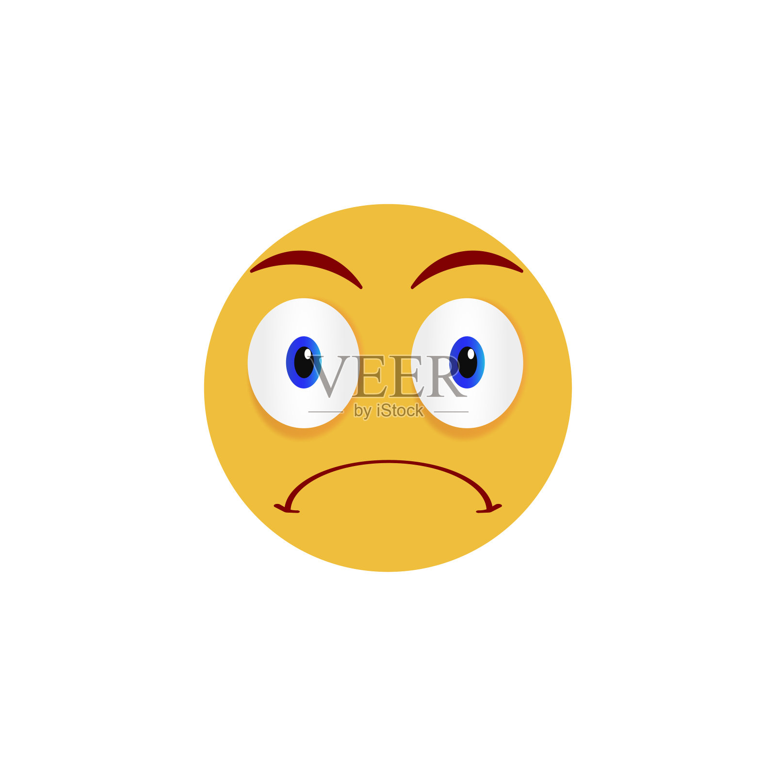 愤怒的脸。表情符号，白色背景上的表情符号。矢量图插画图片素材