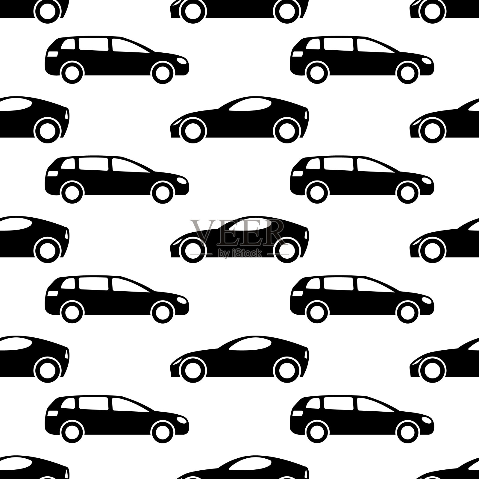 无缝模式与汽车插画图片素材