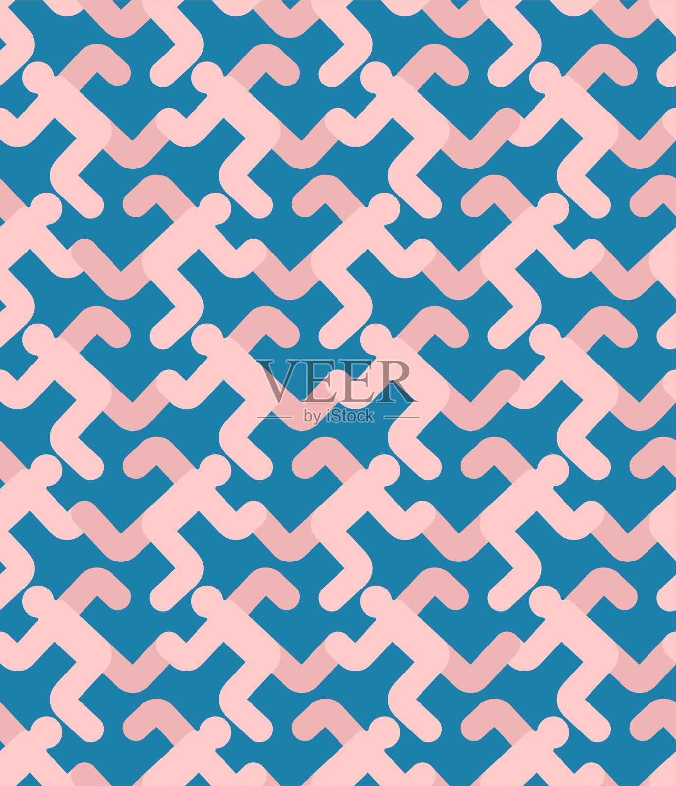 跑步人模式无缝衔接。后台运行。向量点缀插画图片素材