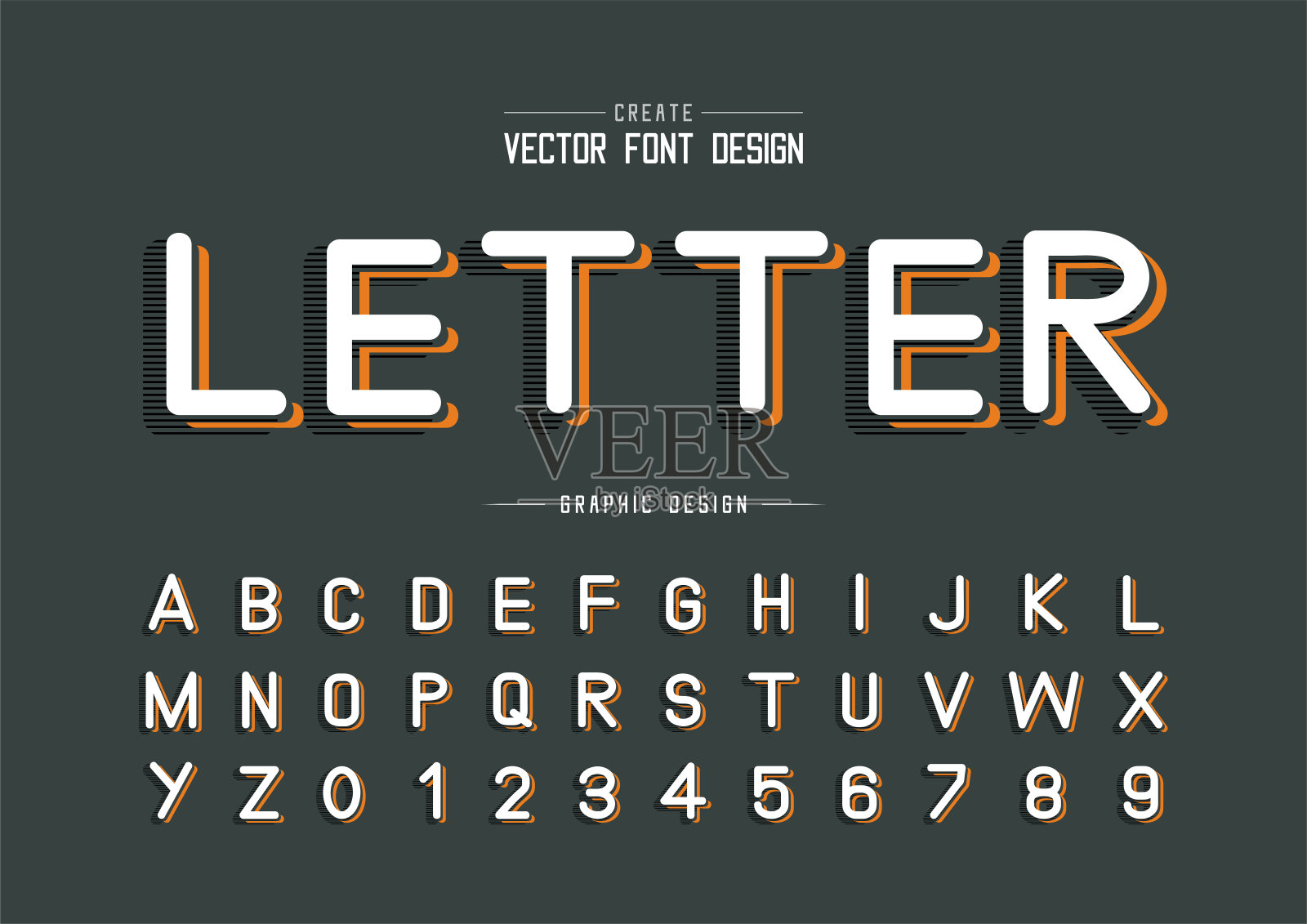 字体和字母向量，线字体字母和数字设计，图形文本的背景插画图片素材