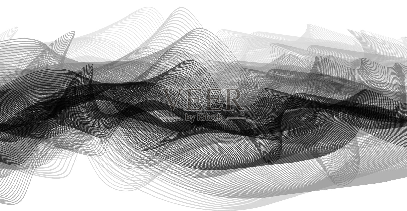 经典黑白声波背景，地震波概念图;教育和科学设计;矢量插图。插画图片素材