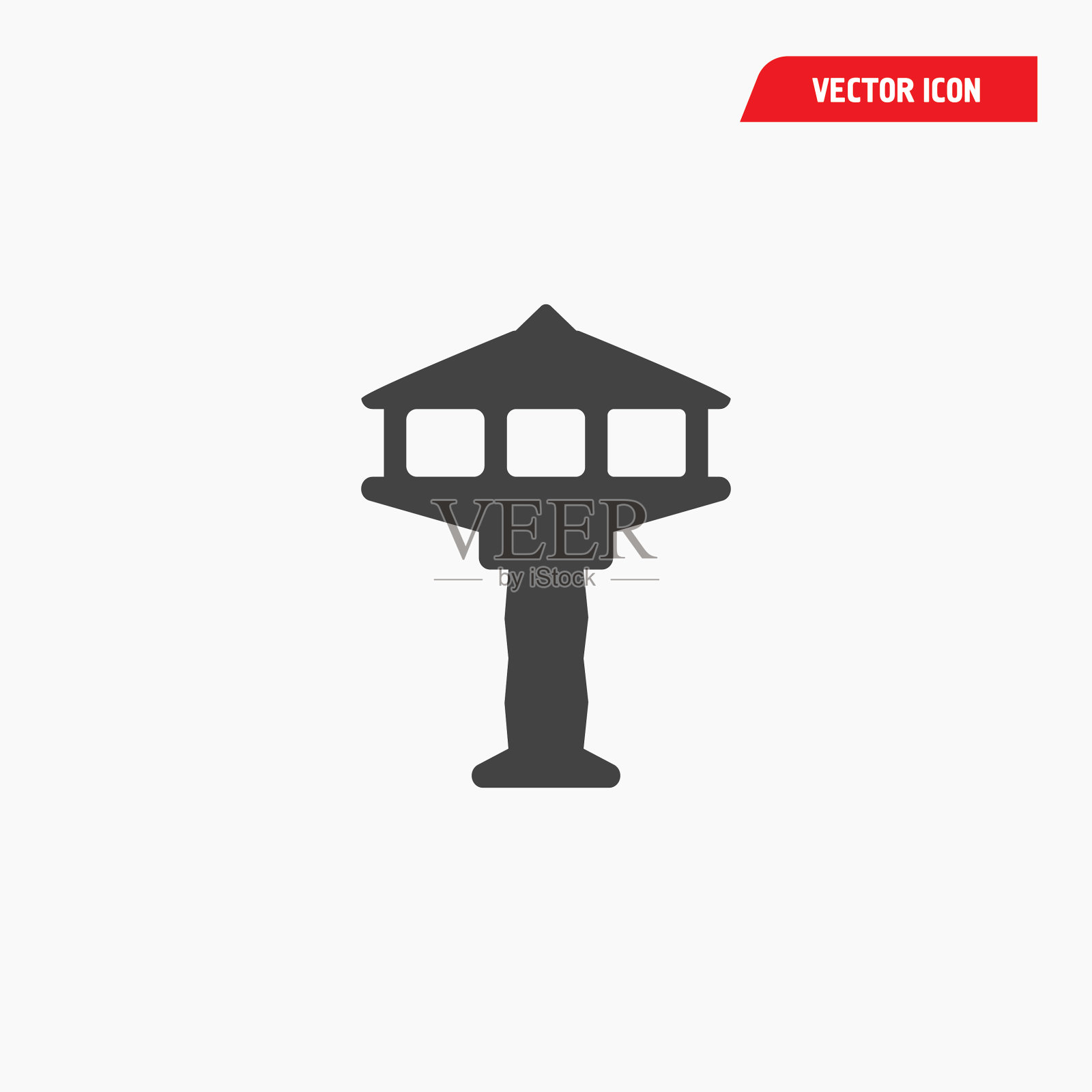 黑色机场塔图标插画图片素材