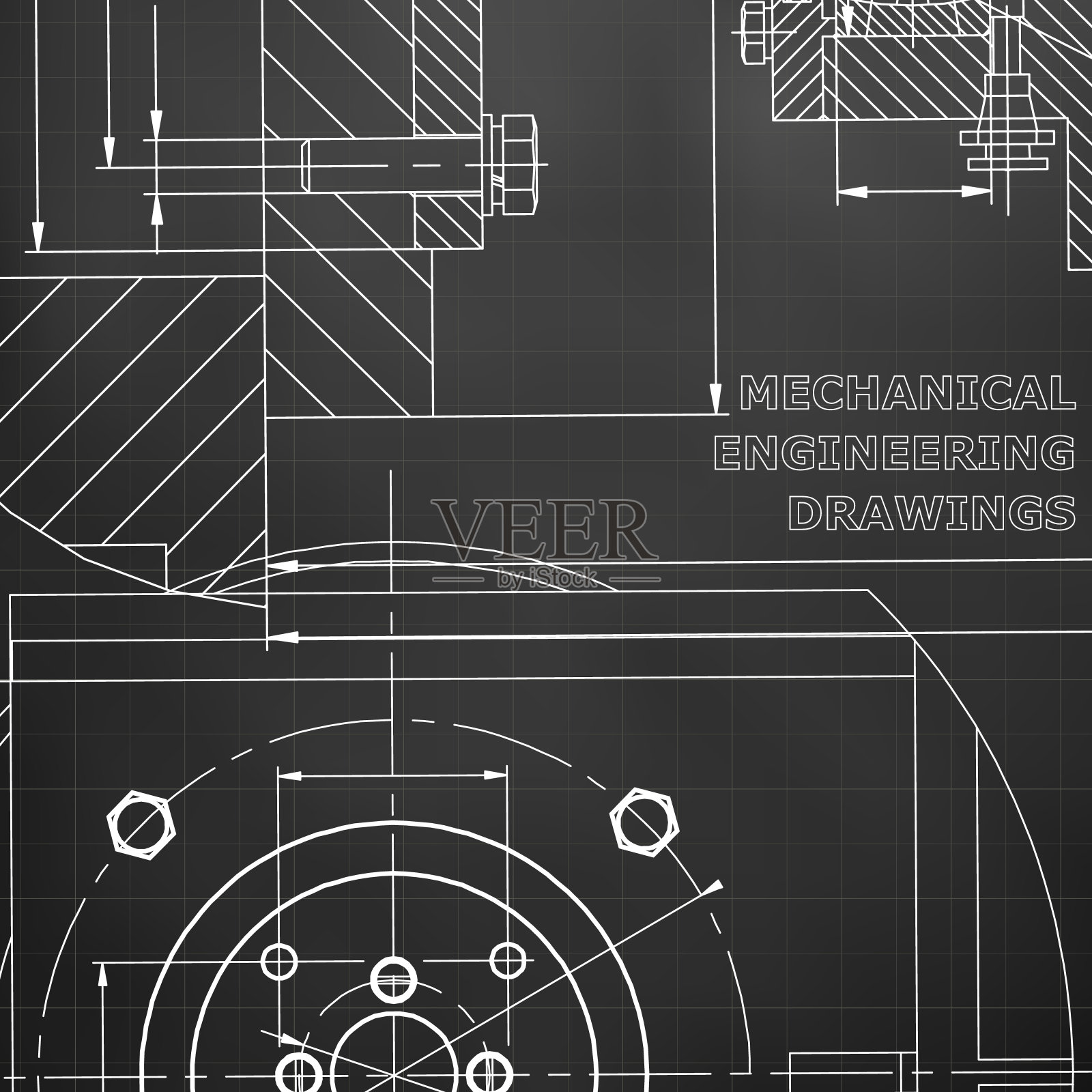 技术说明。机械工程。技术设计。仪器制造插画图片素材