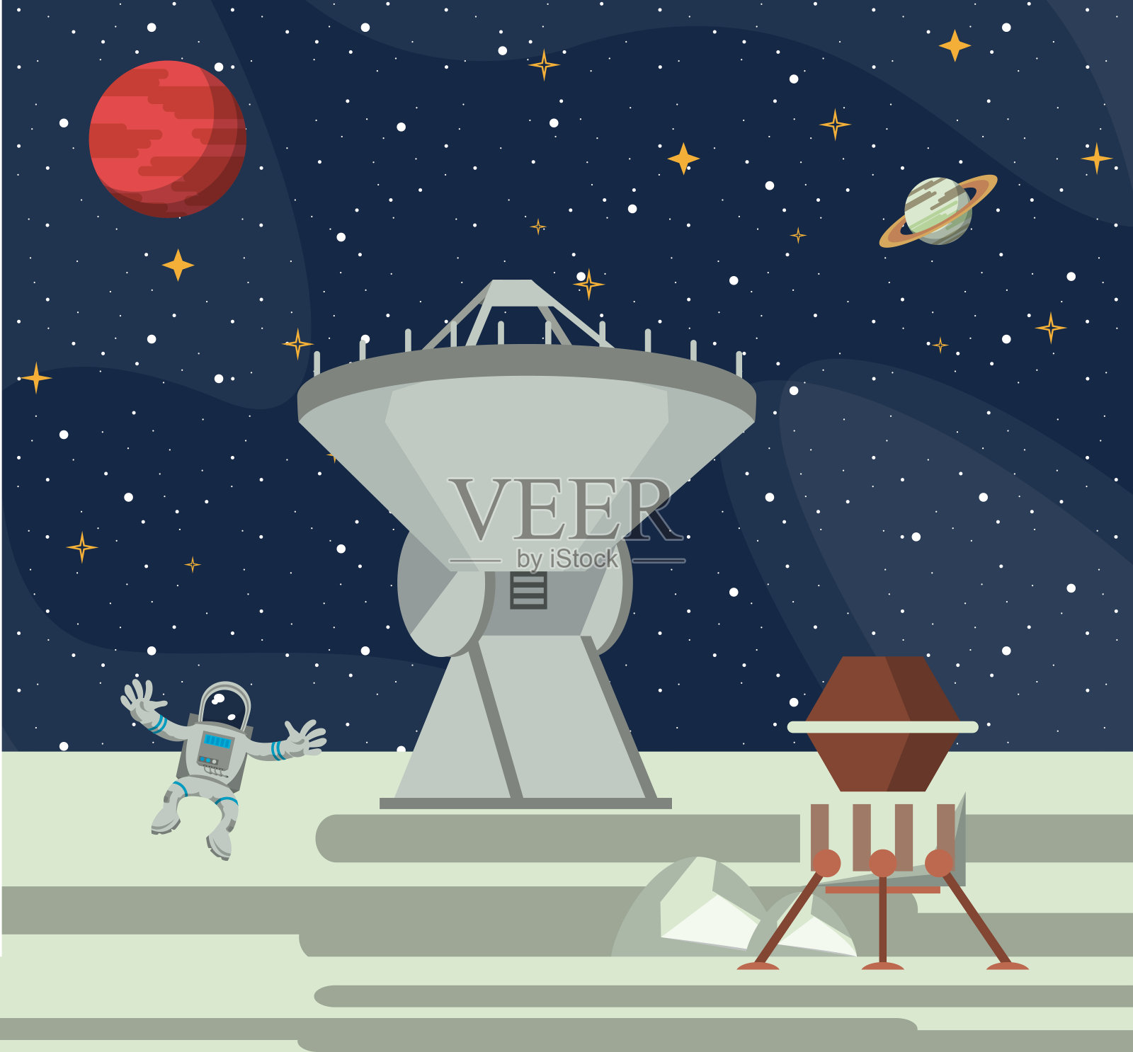 太空探索的冒险插画图片素材