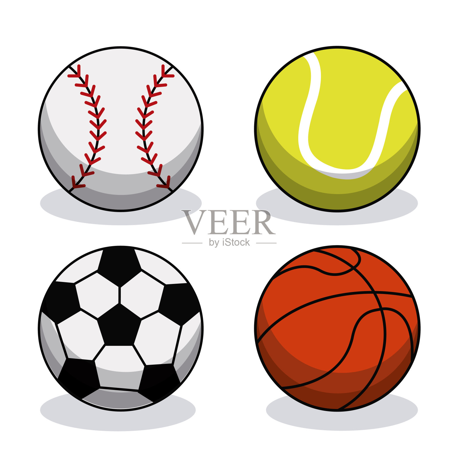 设置运动球器材形象插画图片素材