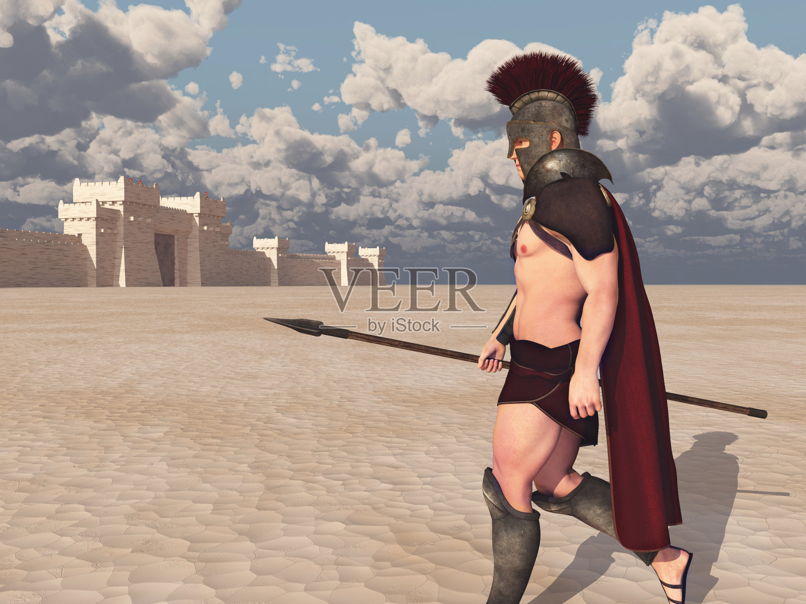 阿基里斯，特洛伊战争中的希腊英雄，向特洛伊开战照片摄影图片