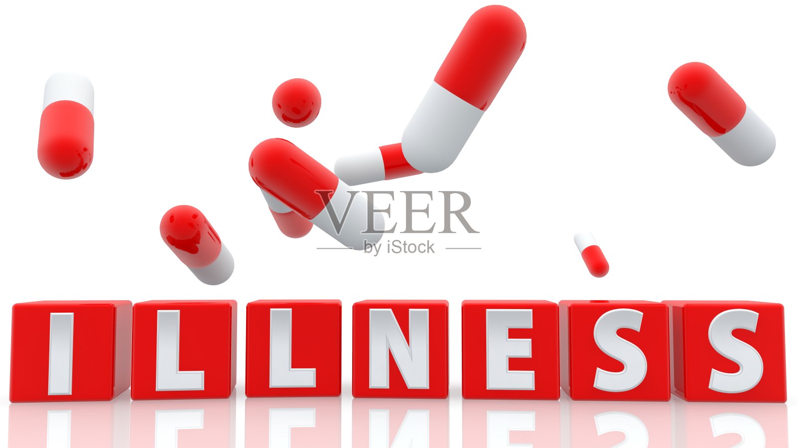 病的概念是红方与红白丸照片摄影图片