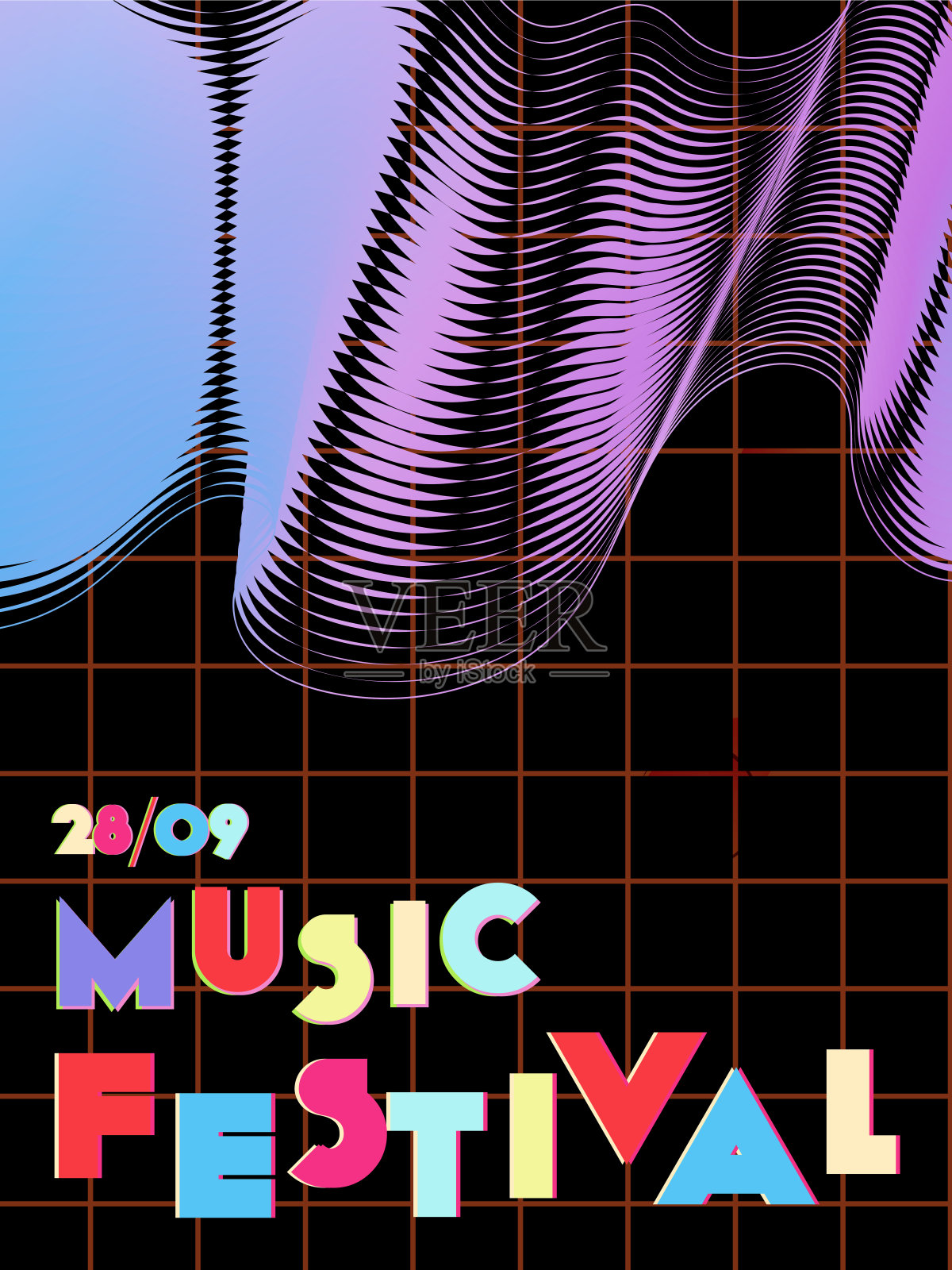 音乐节封面背景。设计模板素材