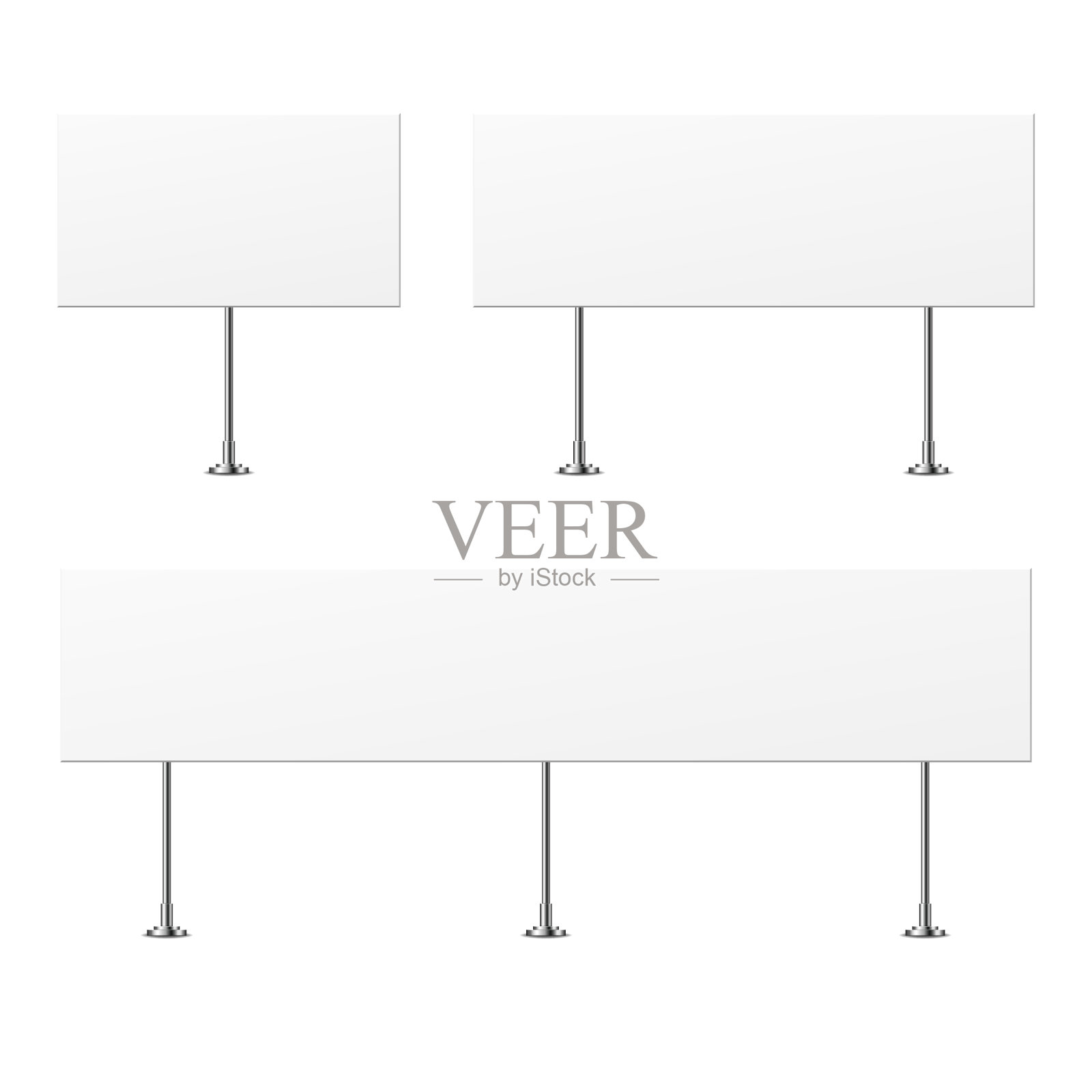 白色空白横幅模拟，孤立在白色背景。插画图片素材