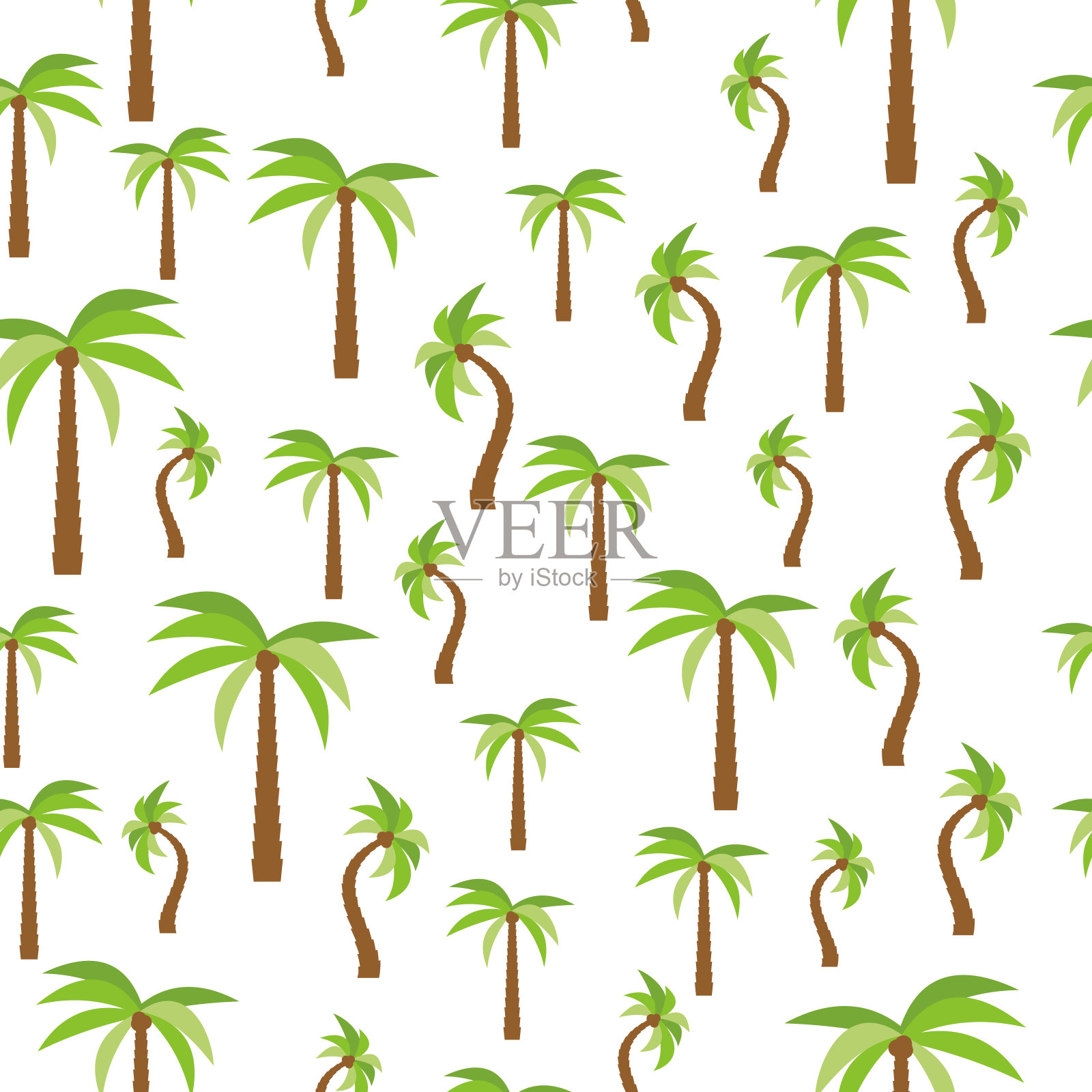 无缝图案与棕榈树插画图片素材