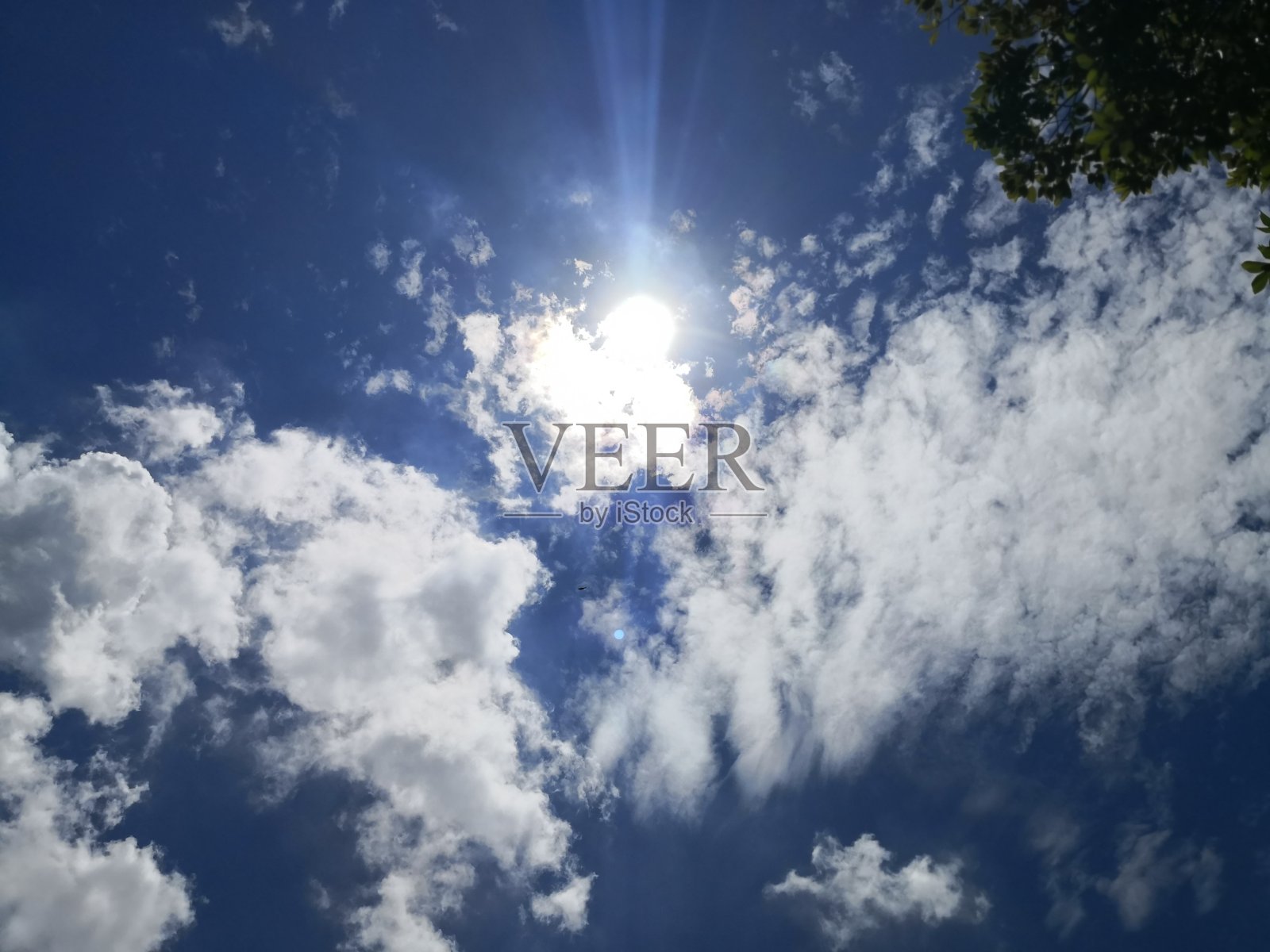 闪耀的阳光在天空中照片摄影图片