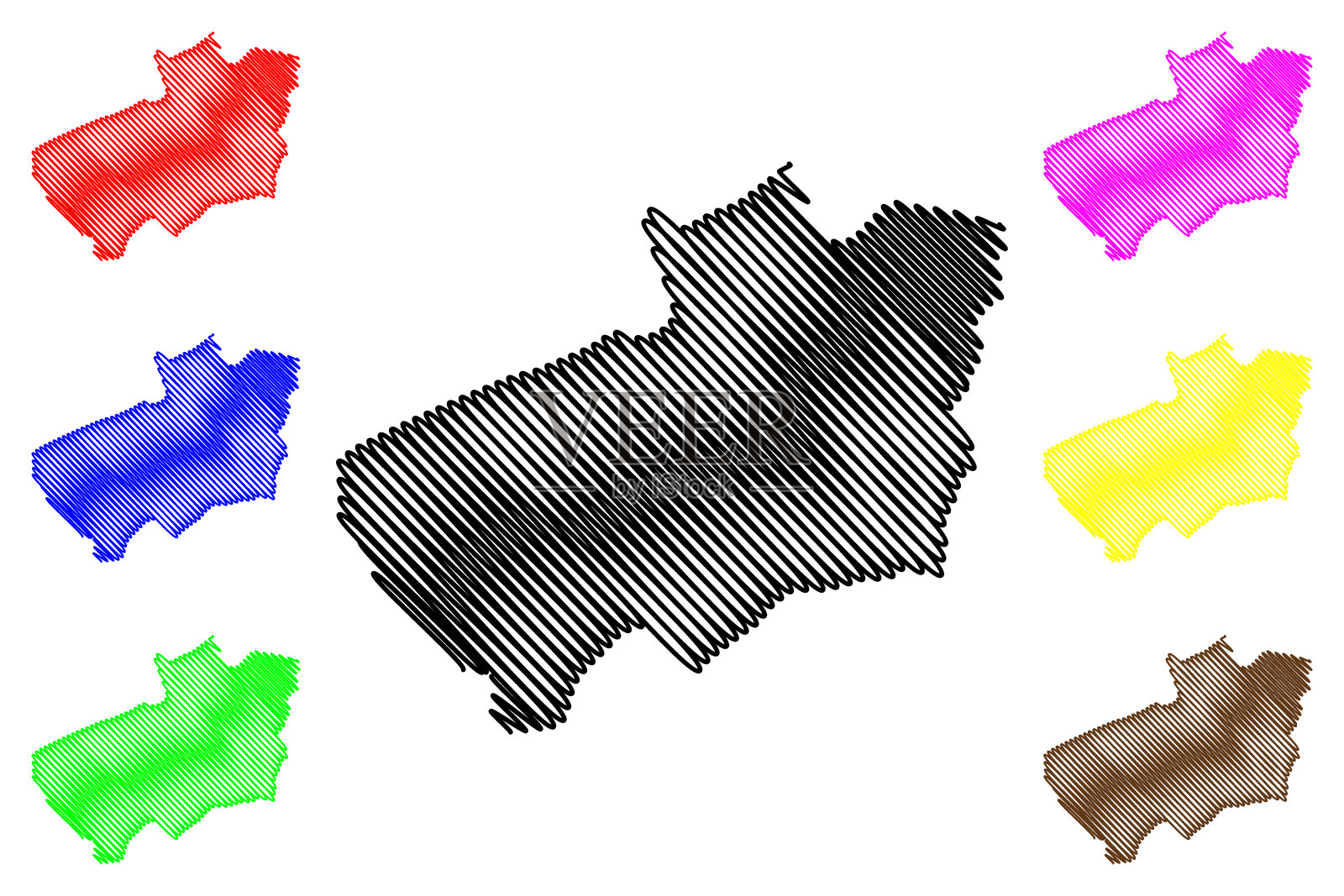 Souk Ahras省(阿尔及利亚省，阿尔及利亚人民民主共和国)地图矢量插图，Souk Ahras地图草稿插画图片素材