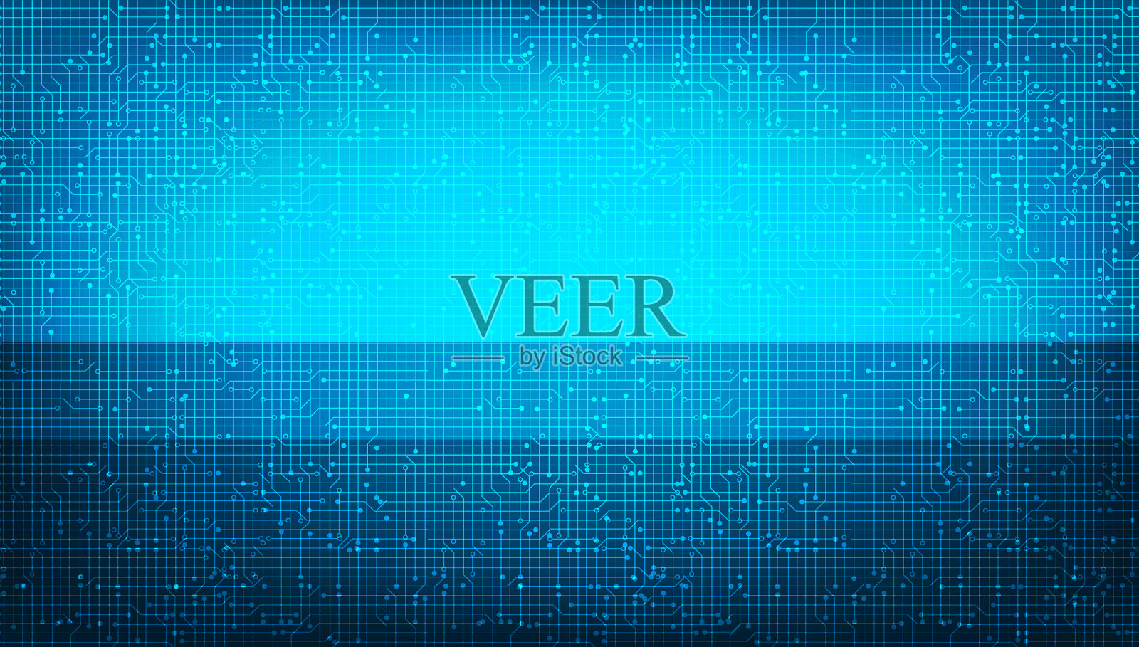 蓝色电路微芯片技术背景，高科技数字和安全概念设计，自由空间文本放入，矢量插图。插画图片素材