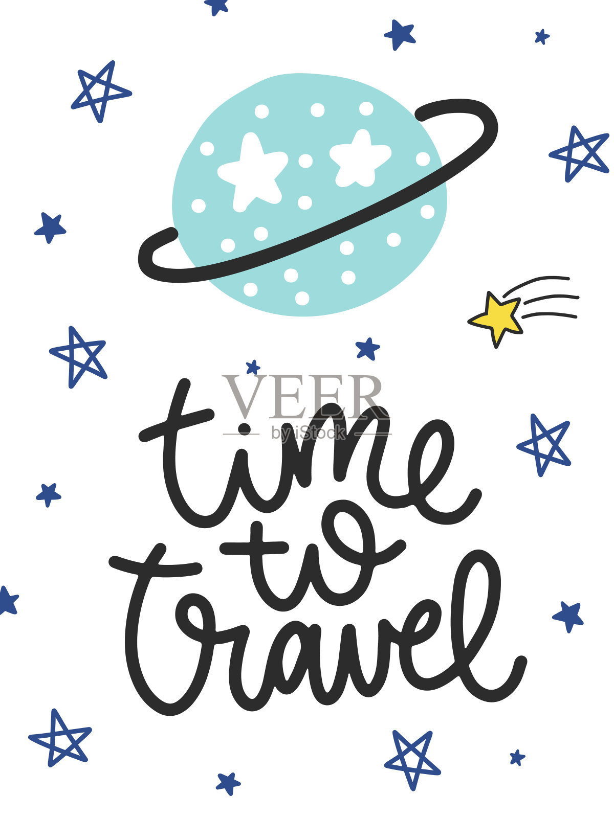 矢量夏季涂鸦海报与短语插画图片素材