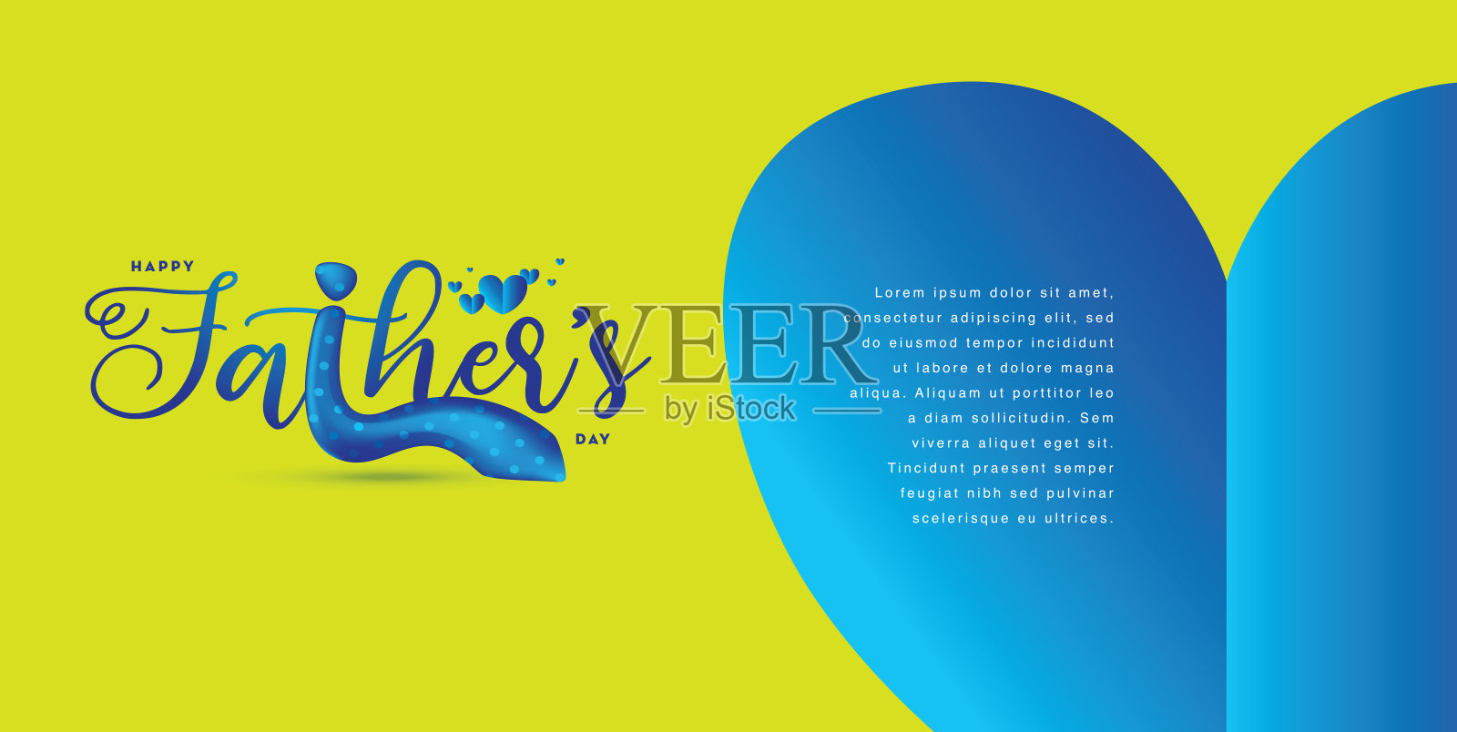 祝您父亲节快乐。矢量插图。排版的标志。书法的头衔。设计模板素材