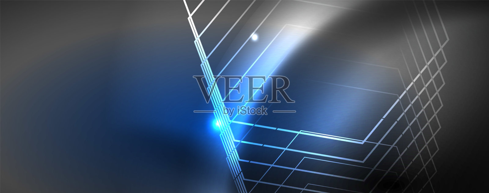 闪亮的霓虹灯技术模板。霓虹线条背景，80年代风格的激光射线插画图片素材