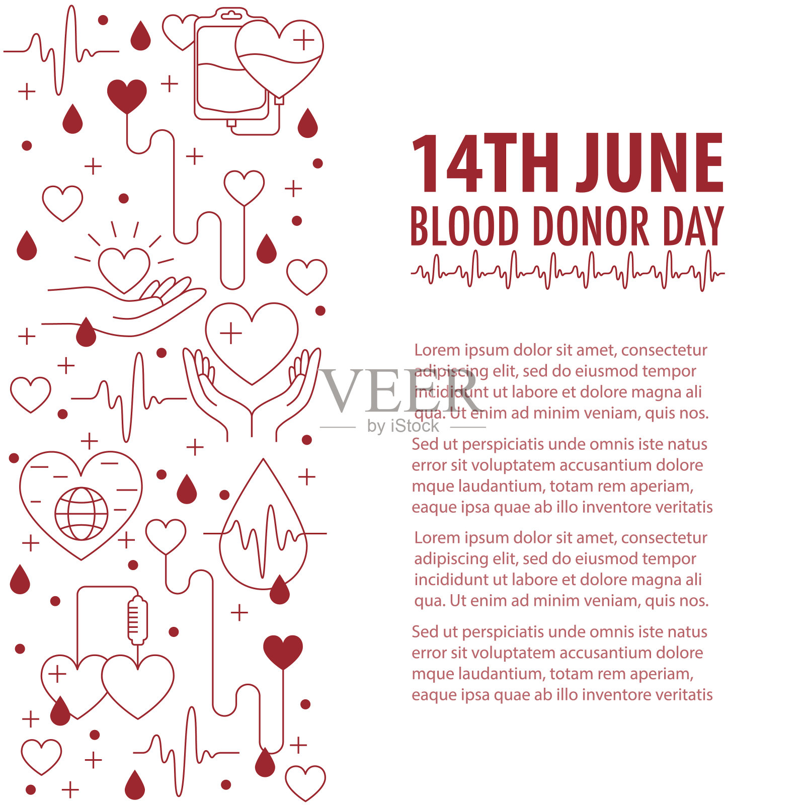 献血日横幅插画图片素材